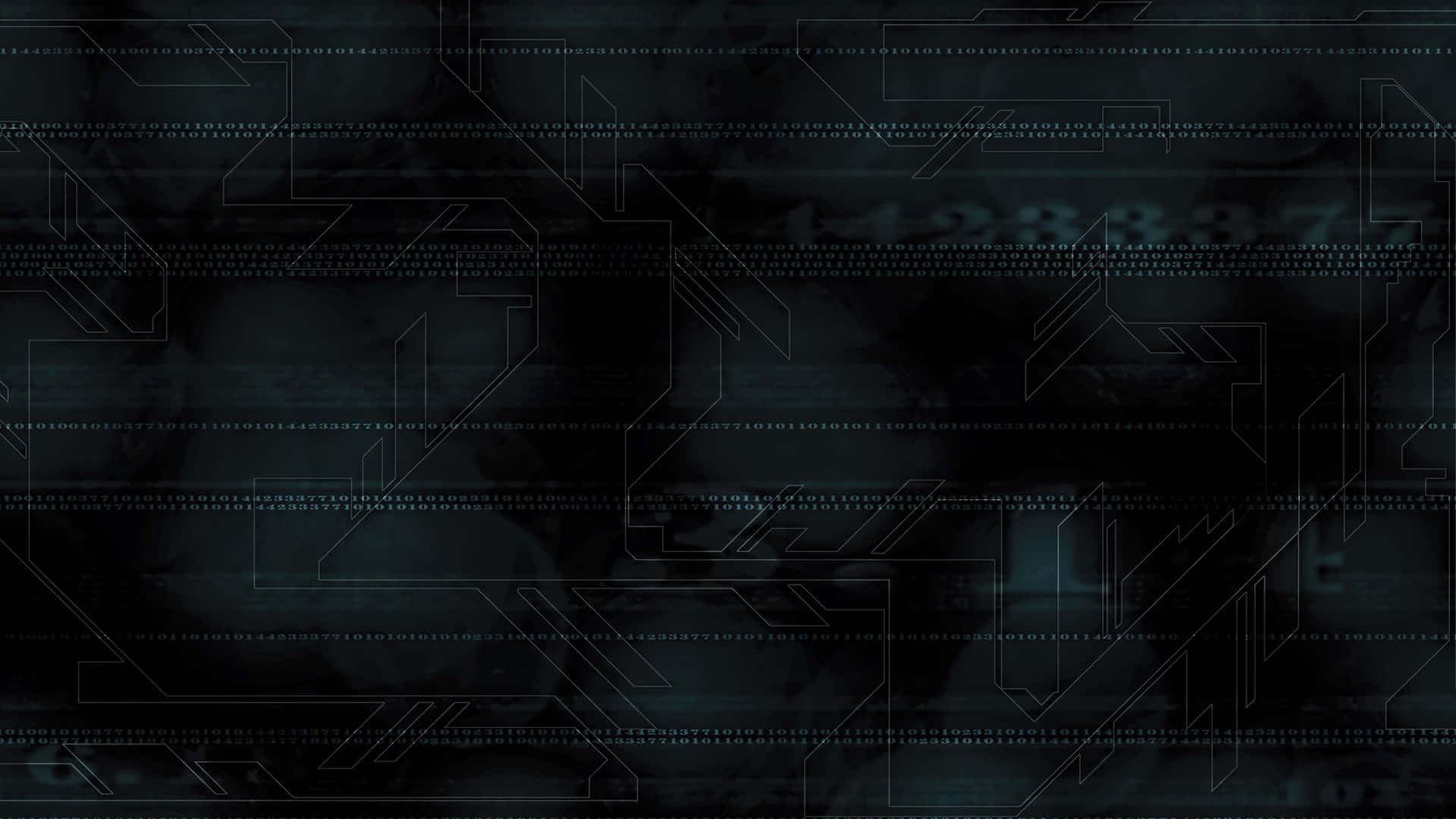 futuristic minimalist cityscape, dark digital circuitry, glowing binary code, Full HD Desktop Wallpaper