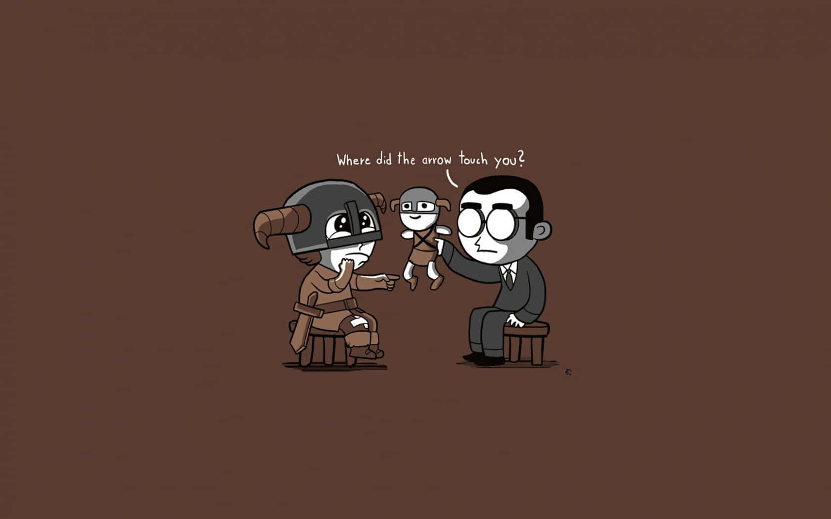 cartoon doctor, wounded knight, doll, HD Desktop Wallpaper