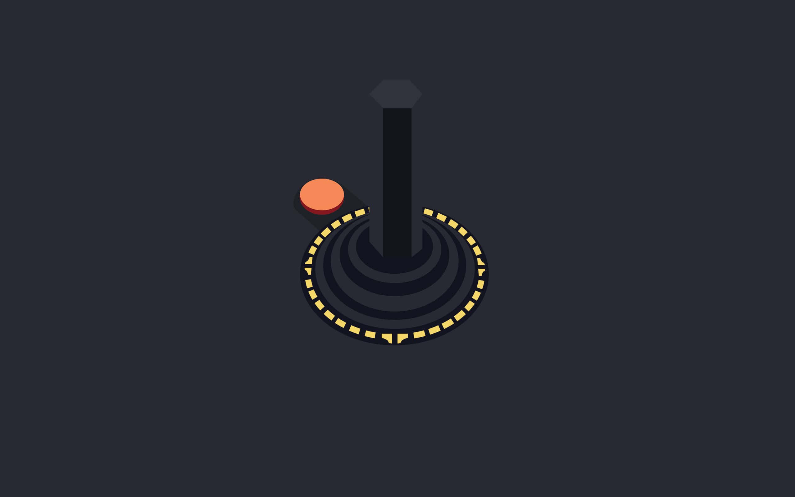 minimalist game, isometric joystick, black stick, 2K Desktop Wallpaper