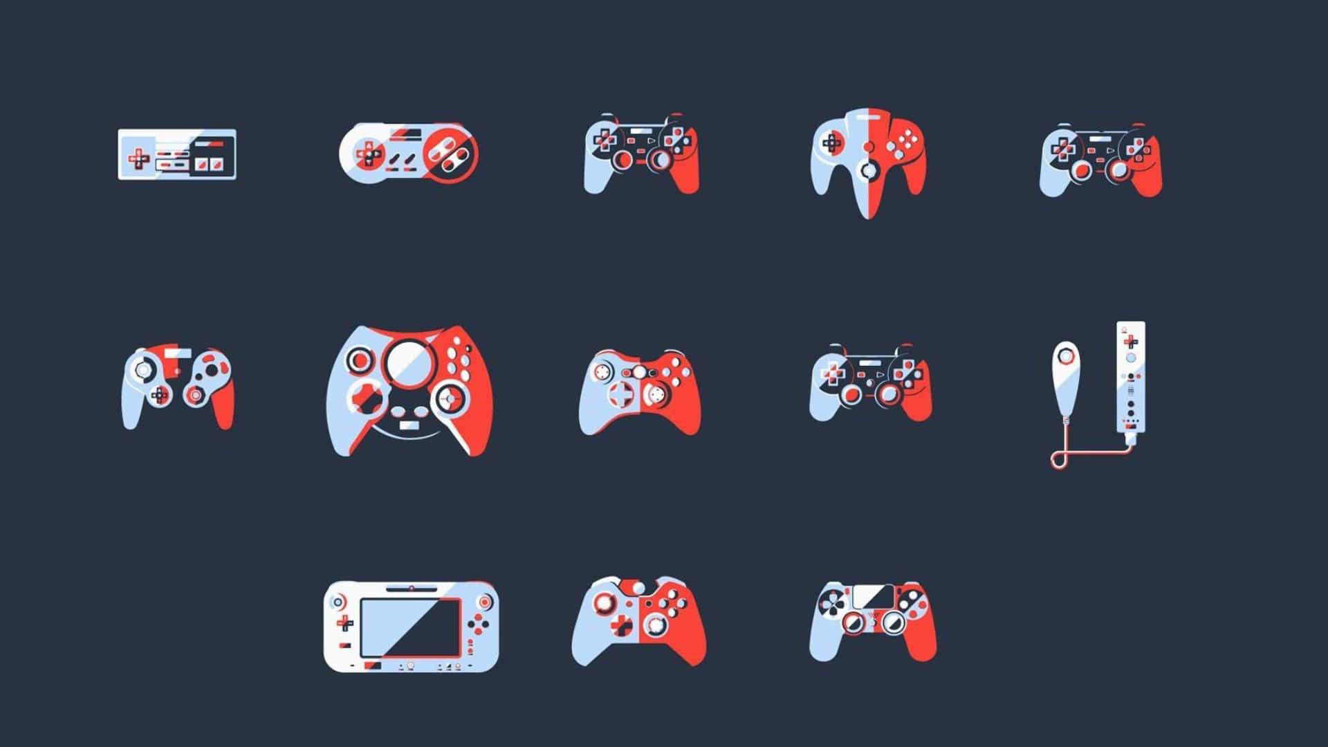 Minimalist Game, gaming controllers, dark background, Full HD Desktop Wallpaper