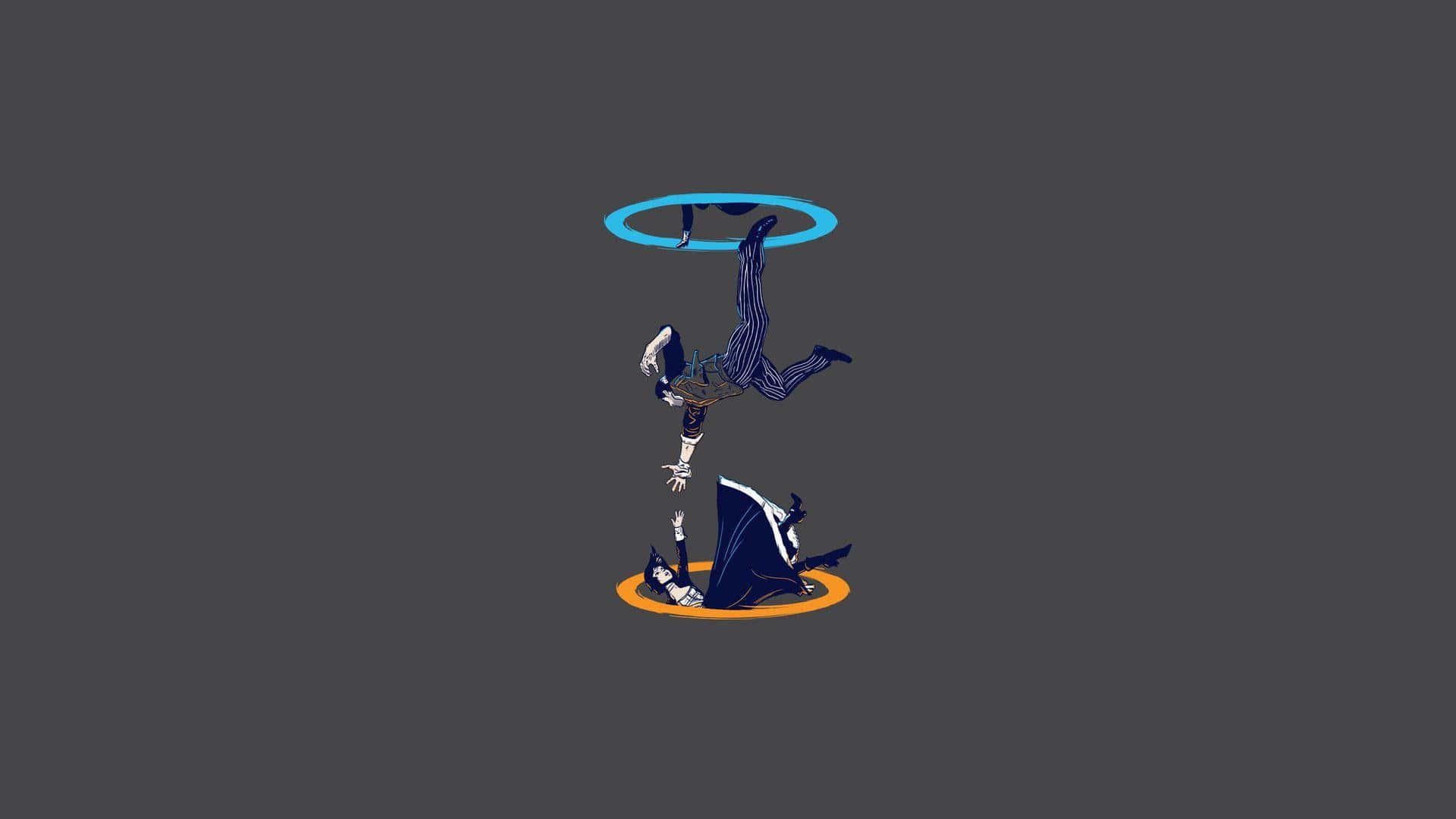 minimalist game, stylized figures, suits, Full HD Desktop Wallpaper