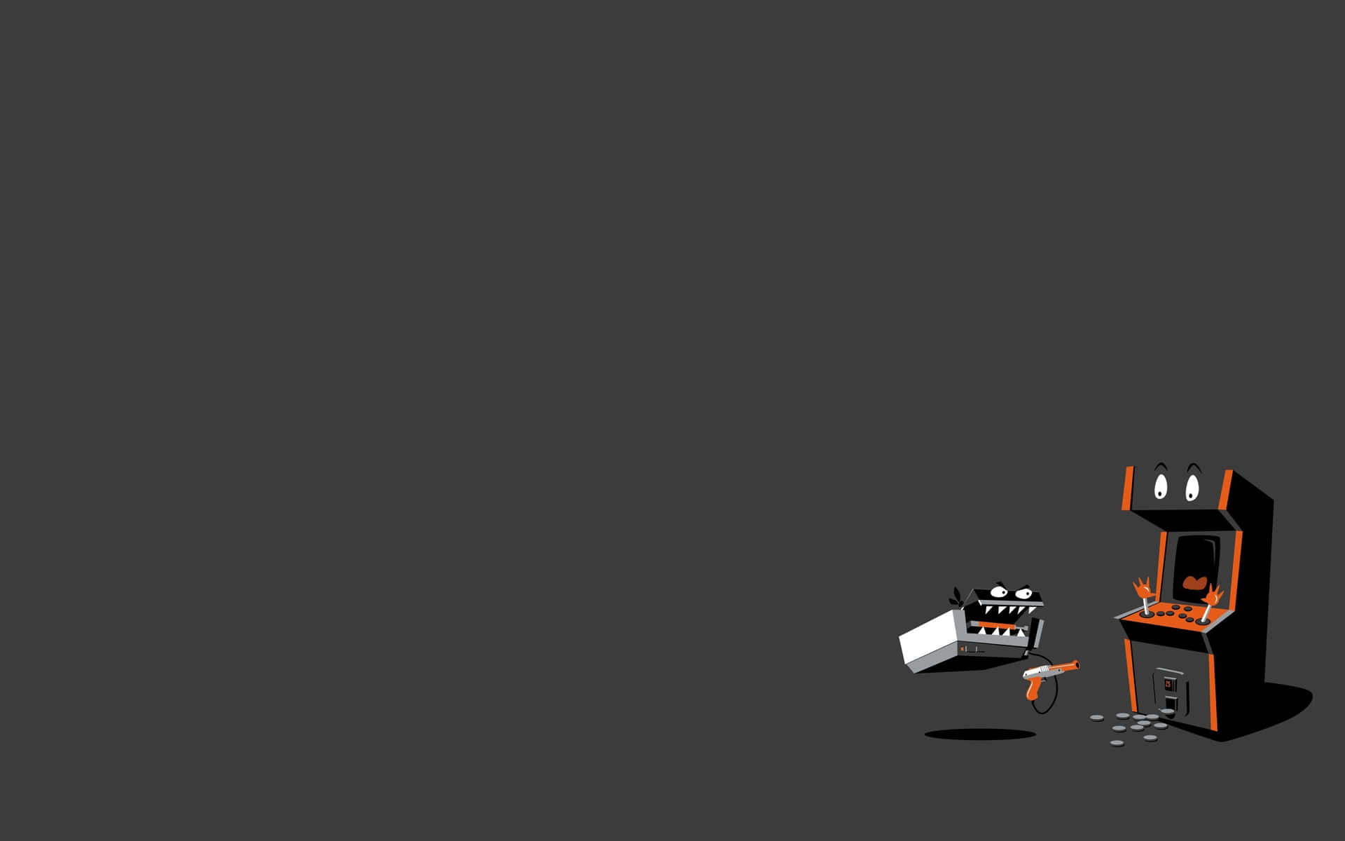 minimalist gaming, cartoon arcade machines, faces, Full HD Desktop Wallpaper