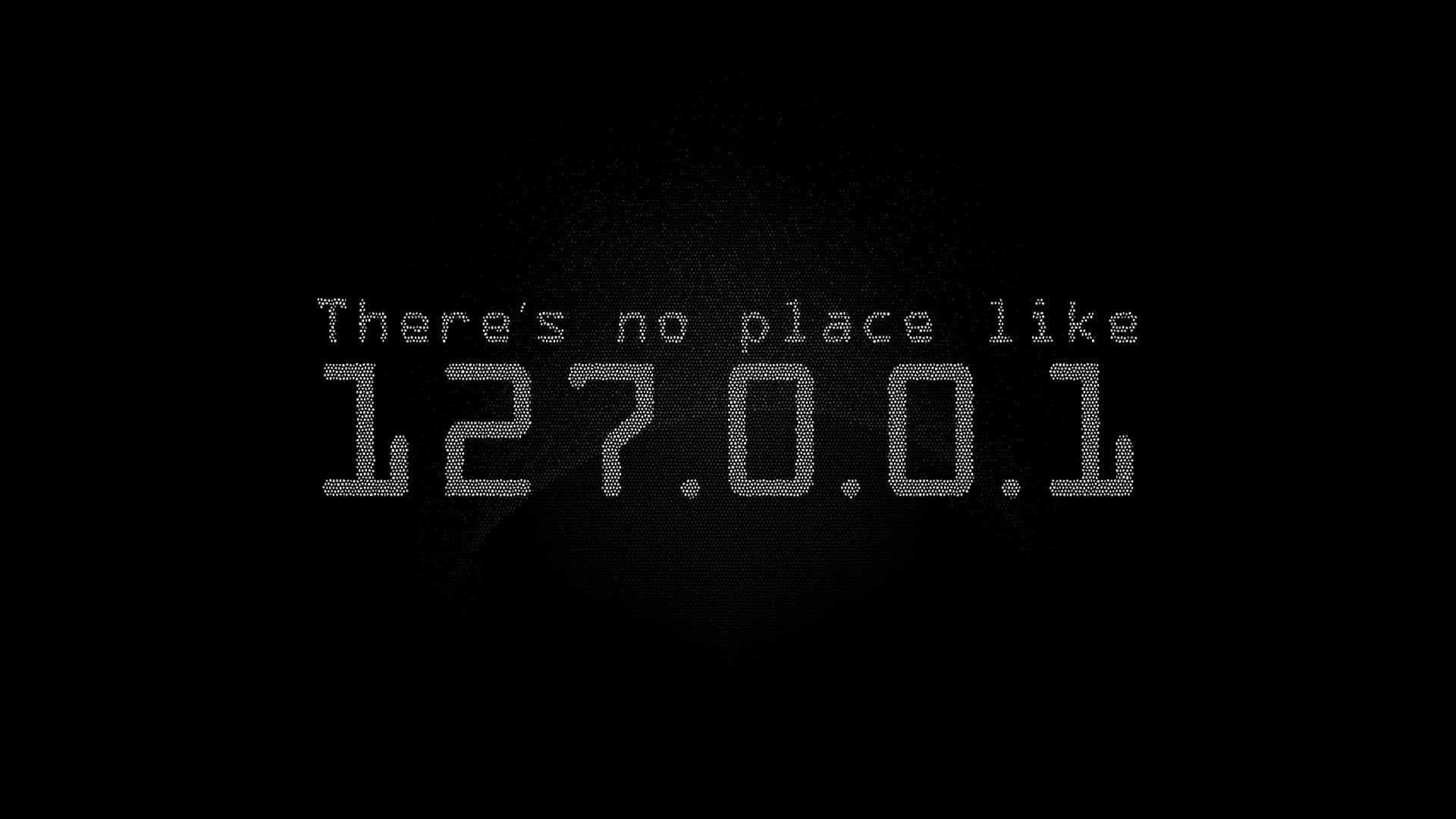 127.0.0.1, pixelated gray font, dark textured background, Full HD Desktop Wallpaper