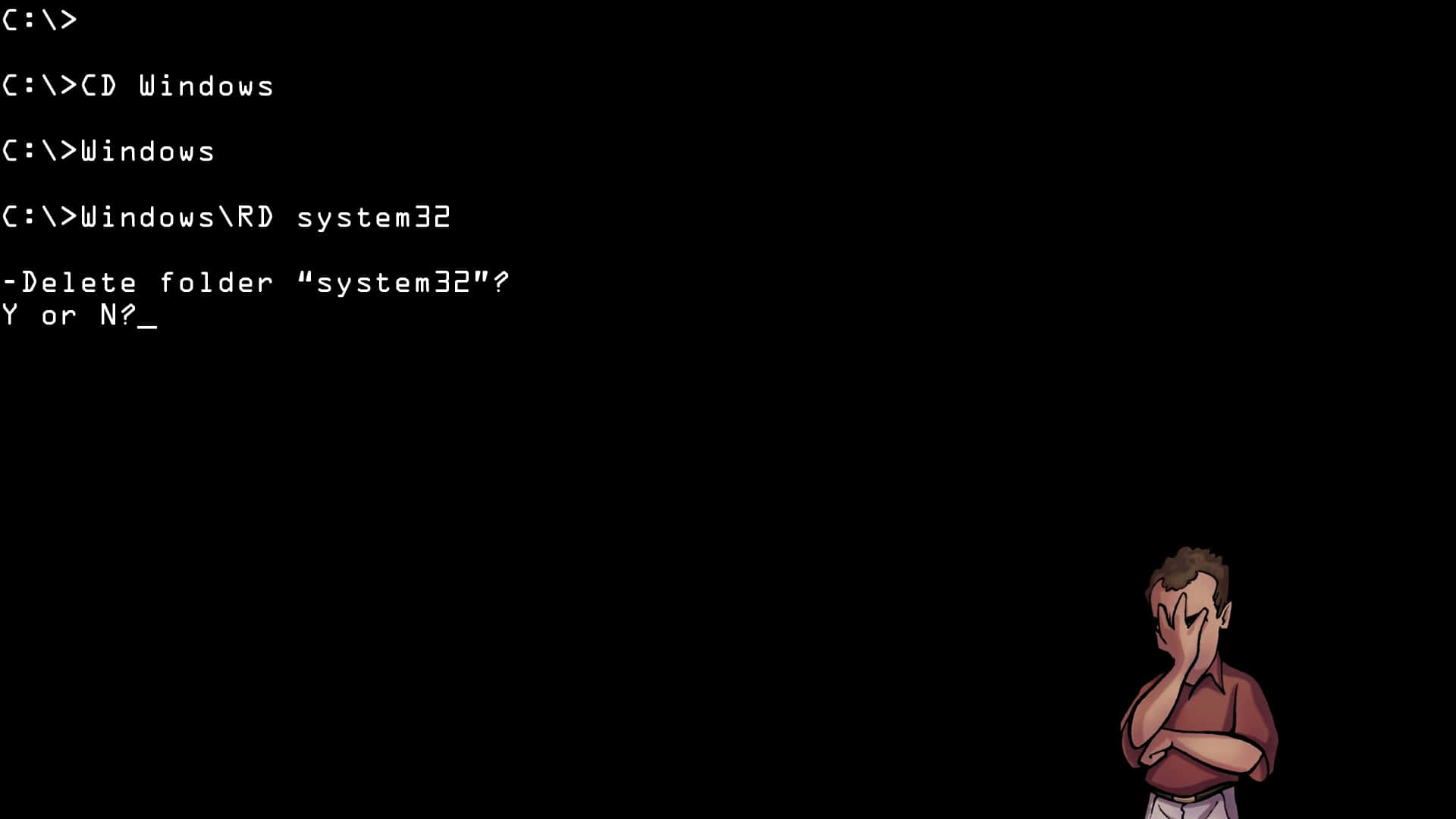 Minimalist Geek, command prompt, system32 folder, Full HD Desktop Wallpaper