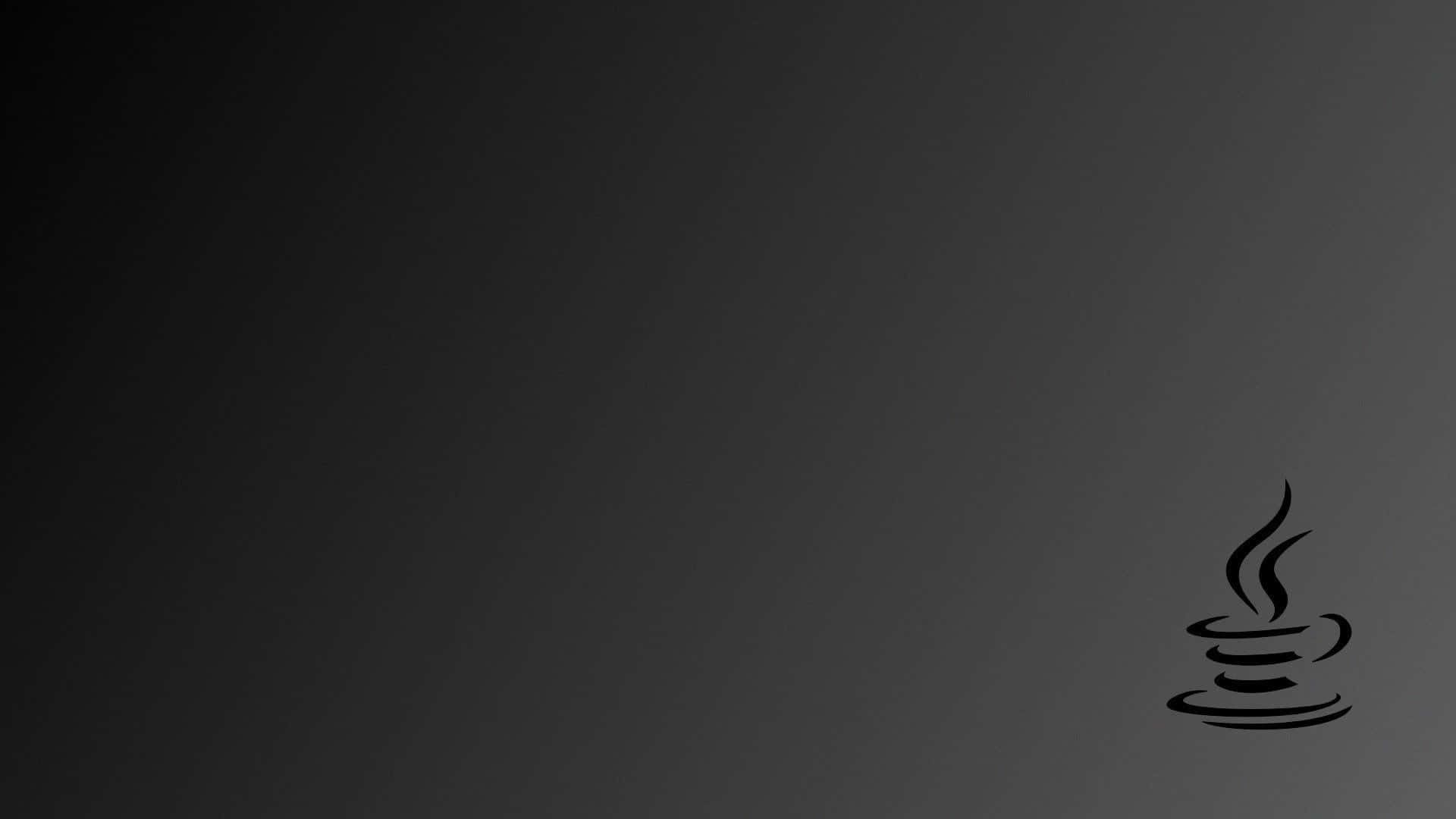 minimalist geek, black coffee cup, steam swirls, Full HD Desktop Wallpaper