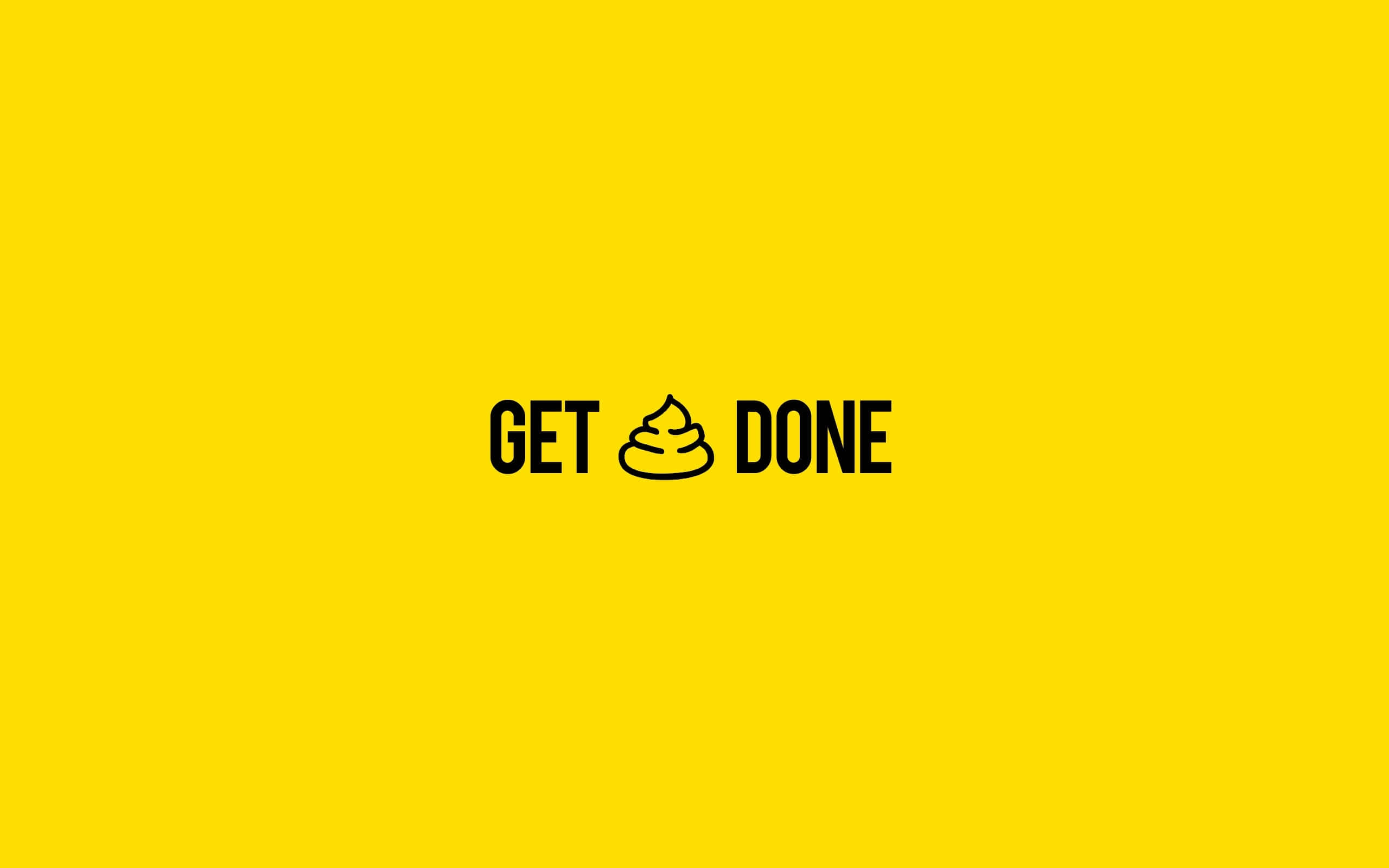 Minimalist Geek, black text, vibrant yellow background, 2K Desktop Wallpaper