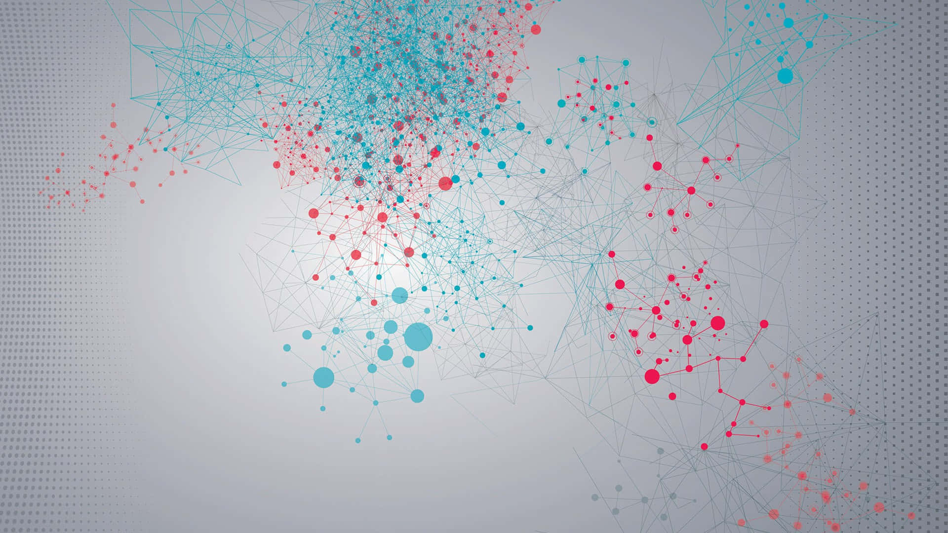 minimalist geometric, red and blue nodes, lines, Full HD Desktop Wallpaper