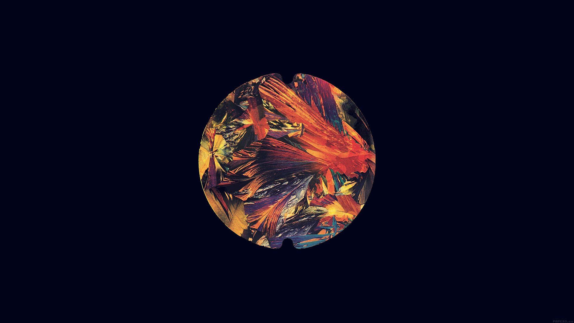 minimalist abstract, abstract circular burst, fiery orange yellow, Full HD Desktop Wallpaper