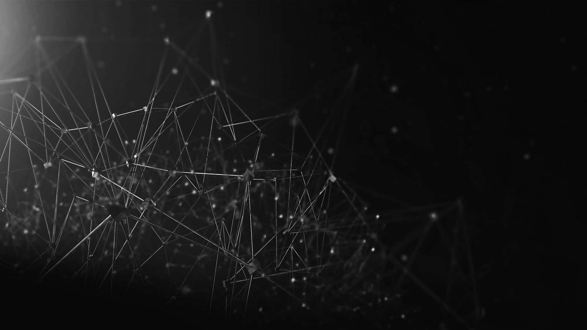 glowing network, interconnected dots and lines, futuristic web, Full HD Desktop Wallpaper
