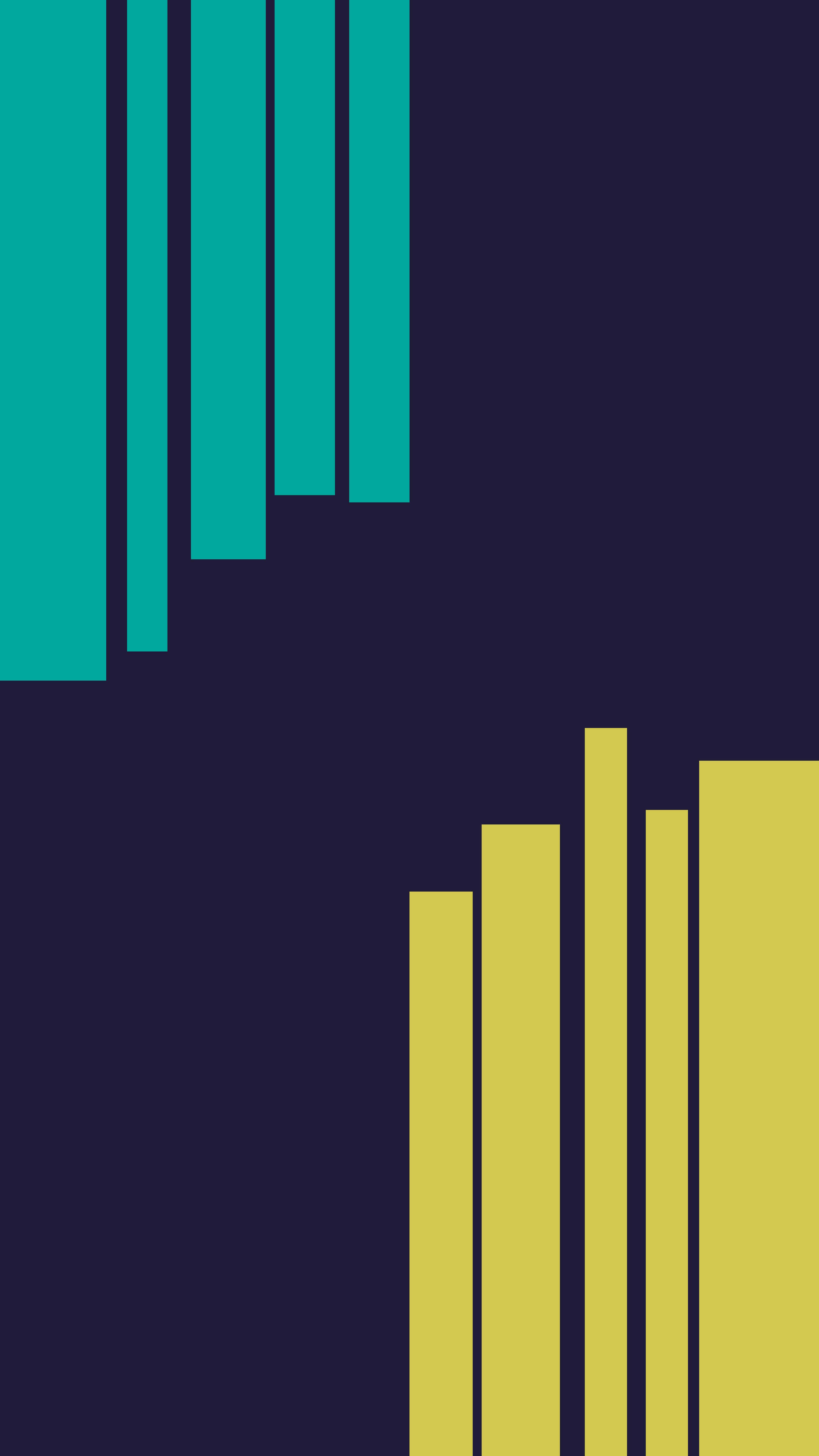 teal, yellow, vertical bars, 5K Phone Wallpaper