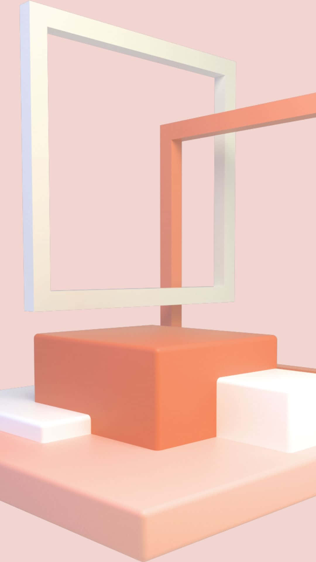 abstract geometric composition, pastel cubes, frames, Full HD Phone Wallpaper