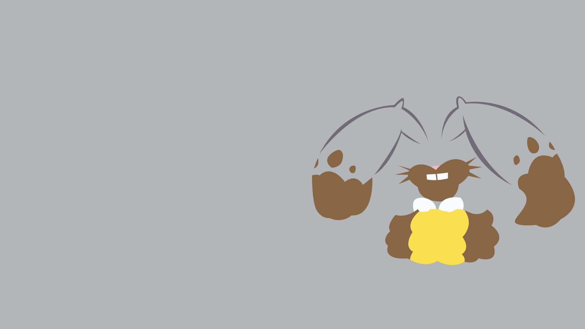 Minimalist Diggersby, brown ears, yellow belly, Full HD Desktop Wallpaper