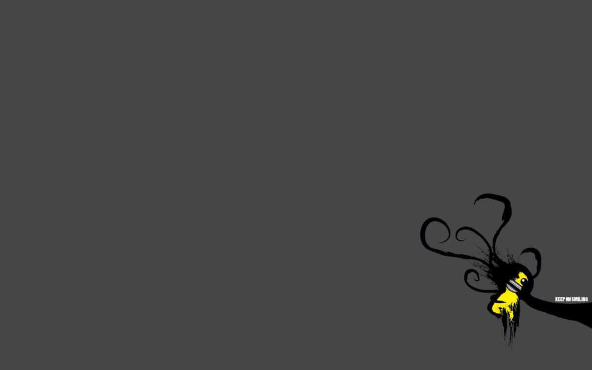 minimalist halloween, dark gray, yellow cartoon character, SD Desktop Wallpaper