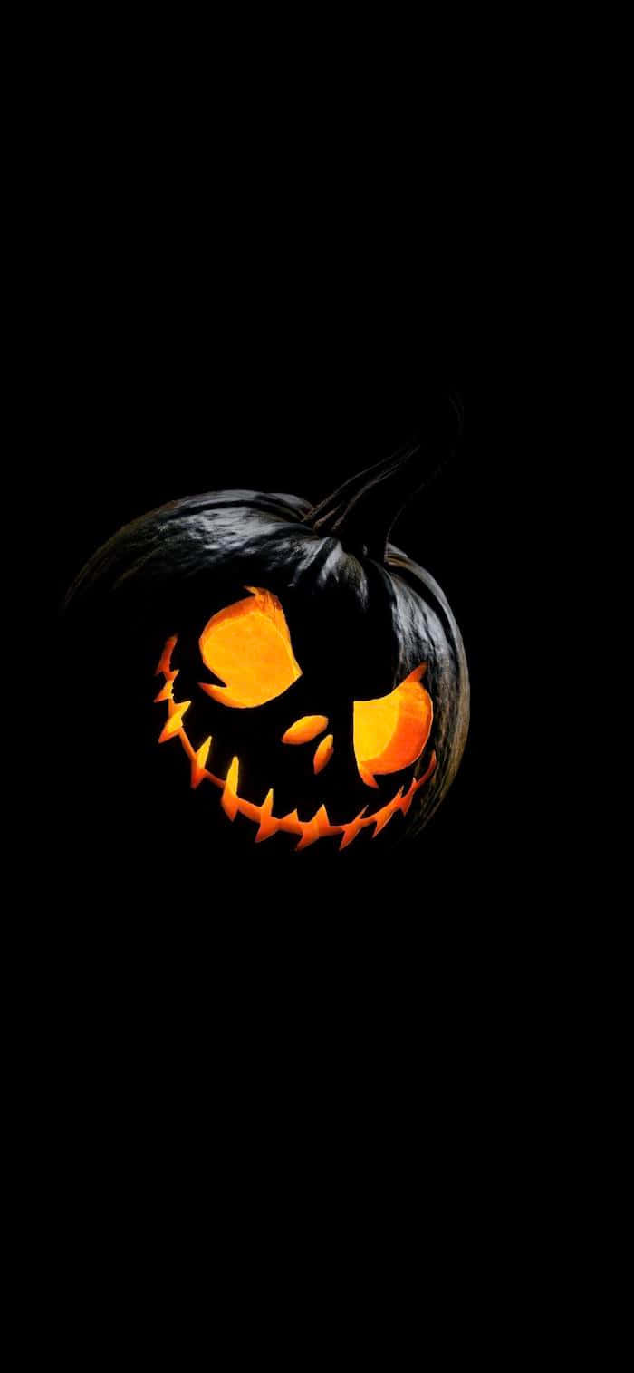 jack-o'-lantern, glowing eyes, jagged teeth, HD Phone Wallpaper