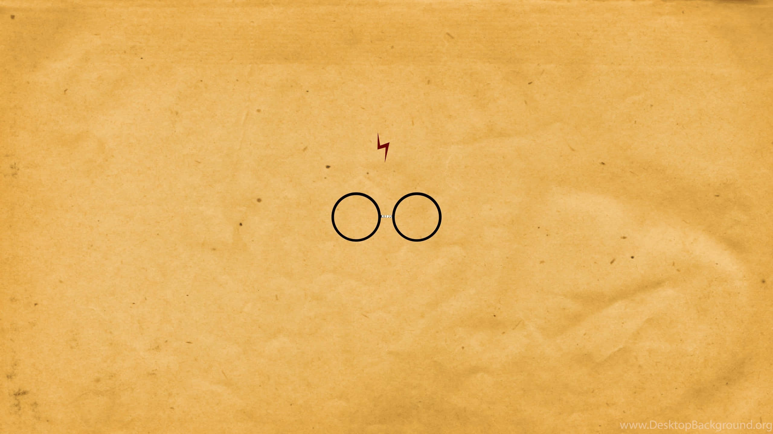Minimalist Harry Potter, round glasses, red lightning bolt, 2K Desktop Wallpaper