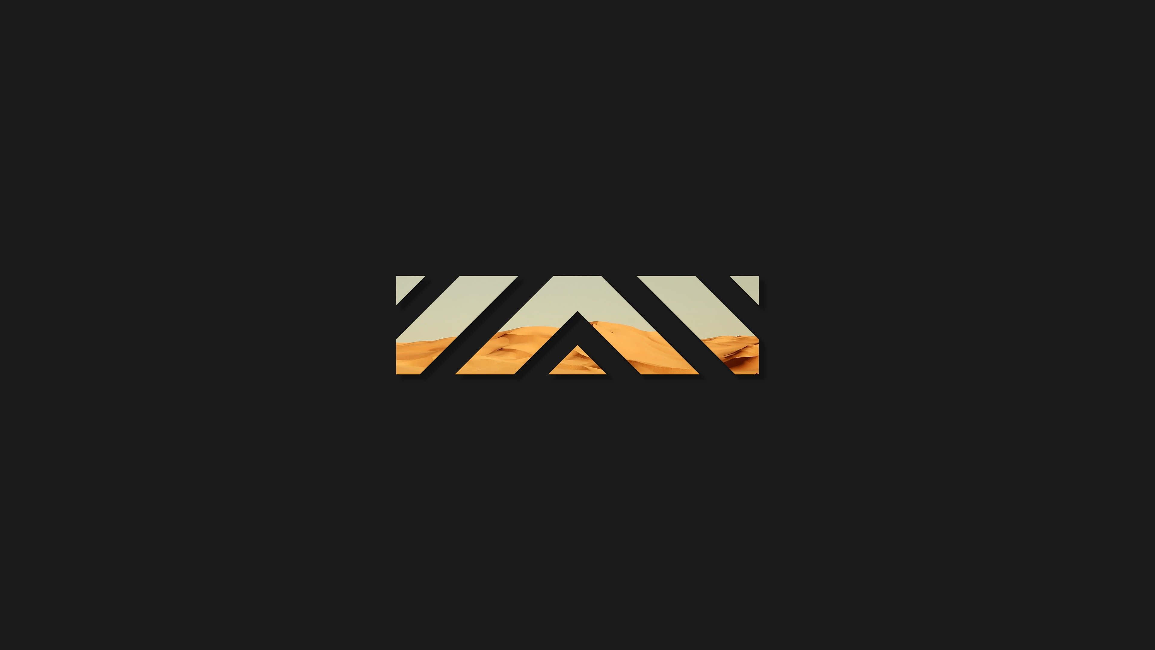 minimalist HD geometric desktop, geometric logo, desert dunes, 4K Desktop Wallpaper