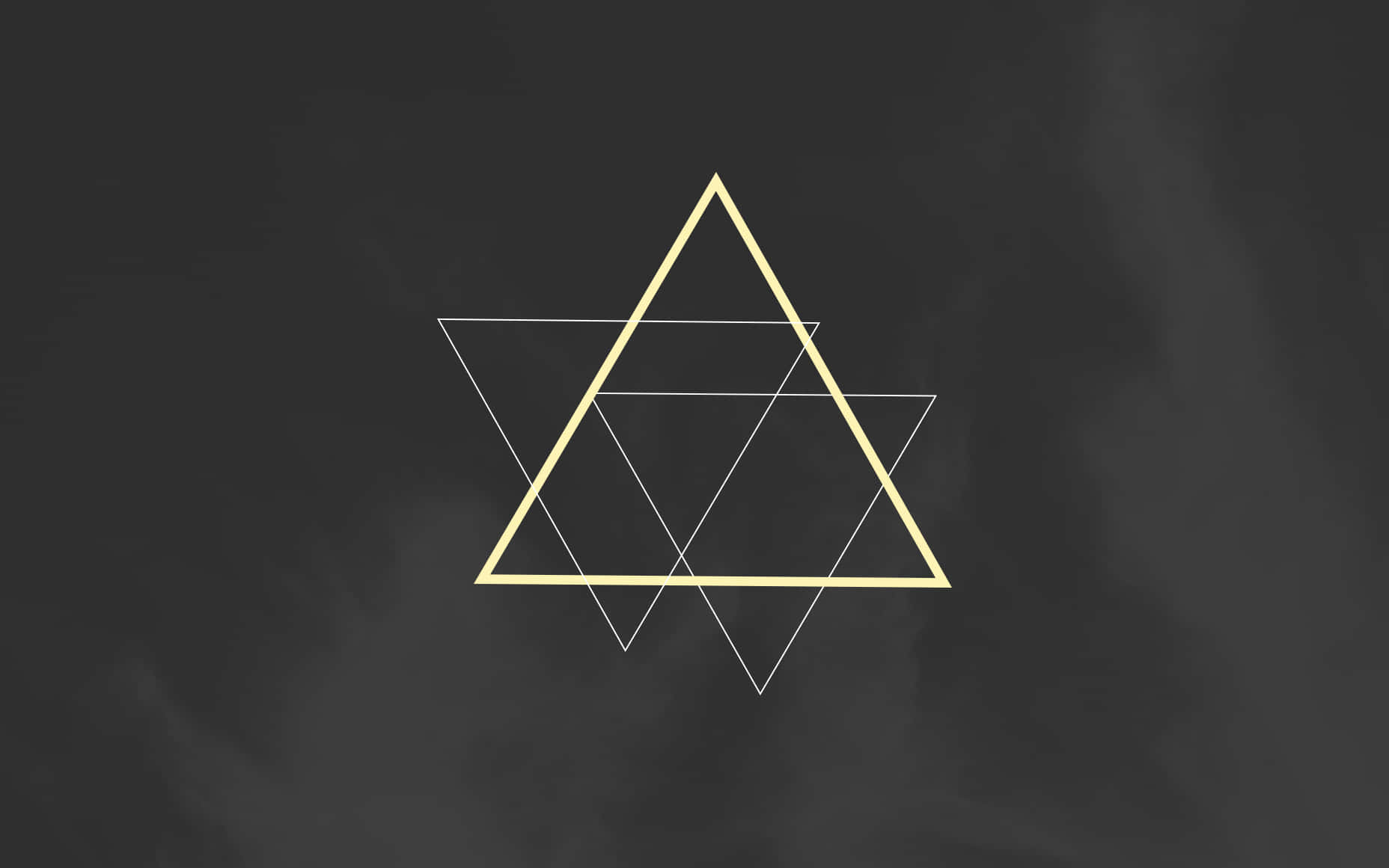 Minimalist HD Geometric Desktop, golden Star of David, white inner lines, HD Desktop Wallpaper