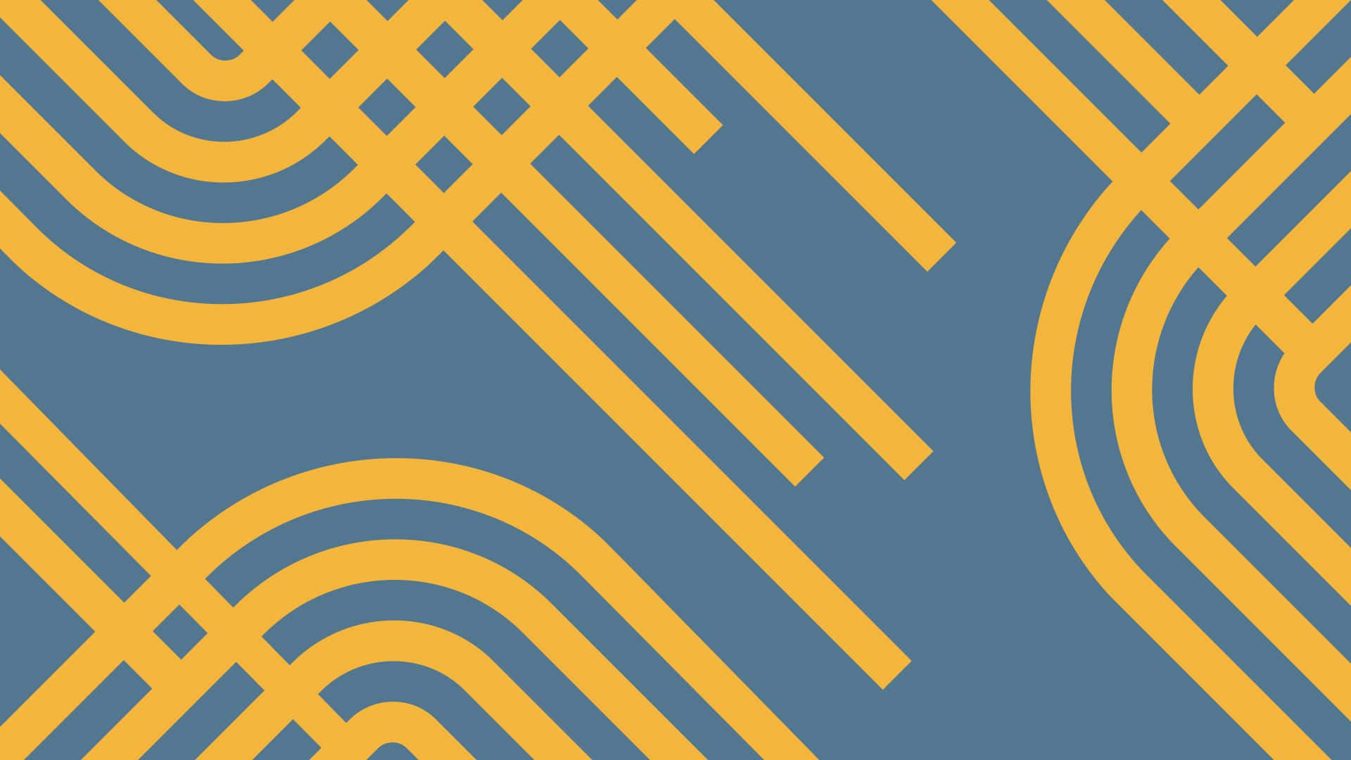 yellow, blue, geometric lines, Full HD Desktop Wallpaper