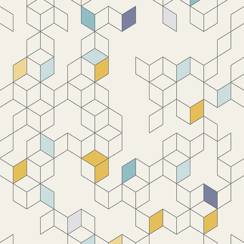 minimalist hd geometric desktop, 3d cube patterns, muted blue, SD Desktop Wallpaper