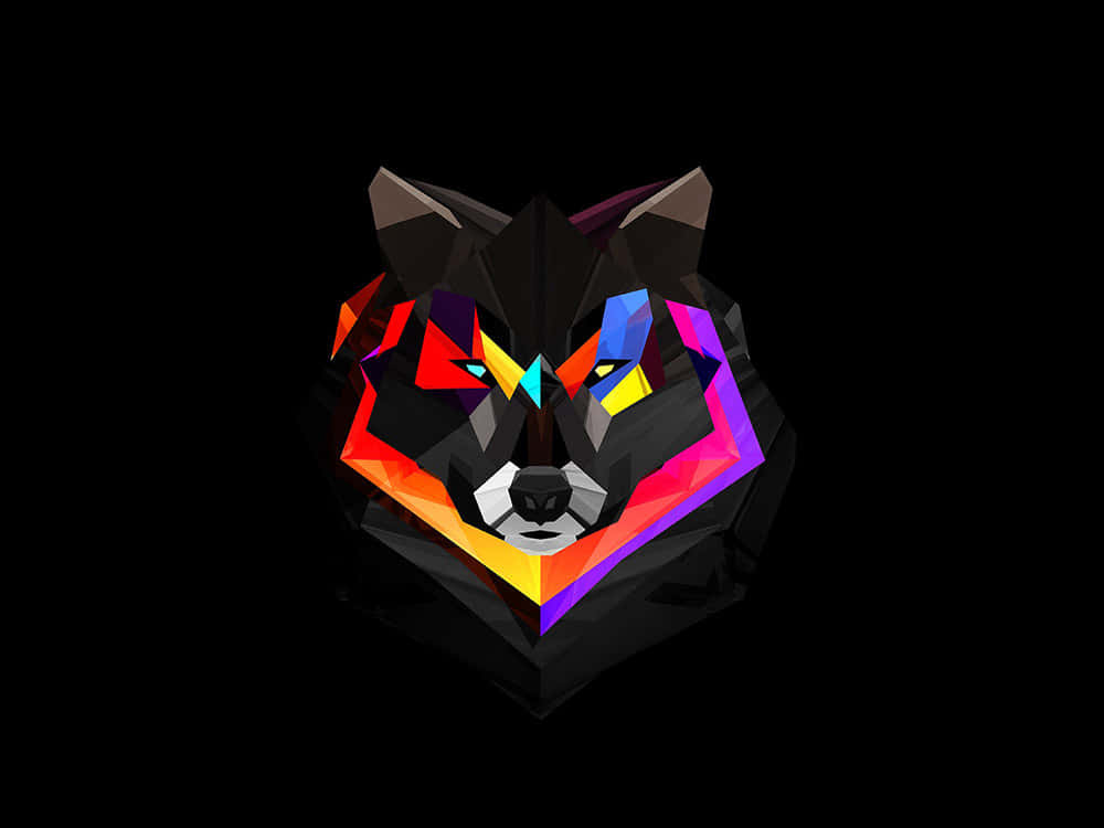 minimalist hd geometric desktop, wolf head, geometric facets, SD Desktop Wallpaper