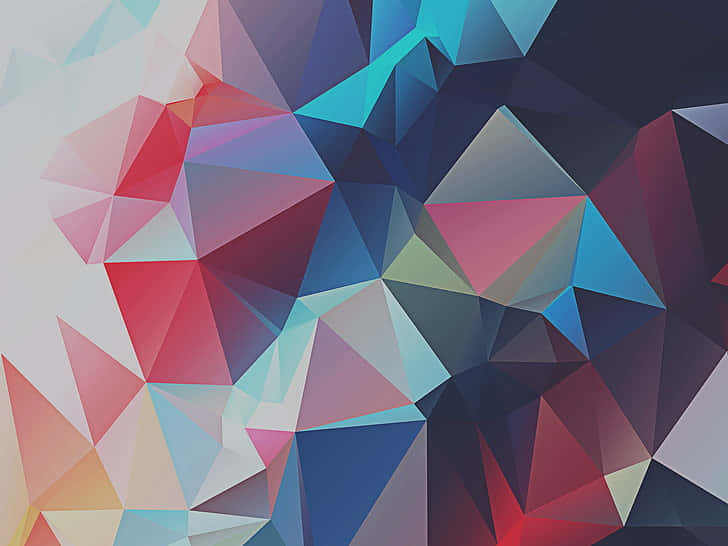 Minimalist HD Geometric Desktop, bright reds, deep blues, SD Desktop Wallpaper
