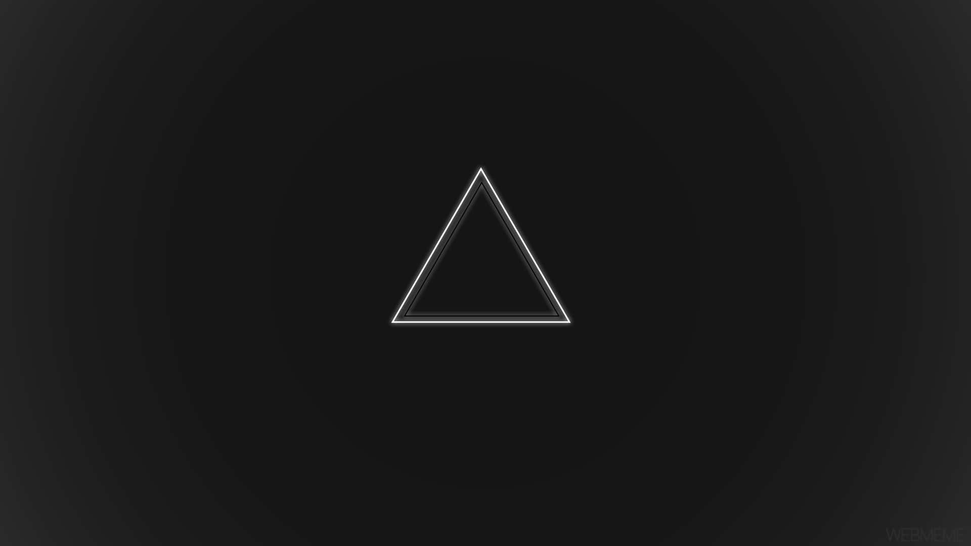 glowing white triangle outline, dark gradient background, subtle radial lighting, Full HD Desktop Wallpaper