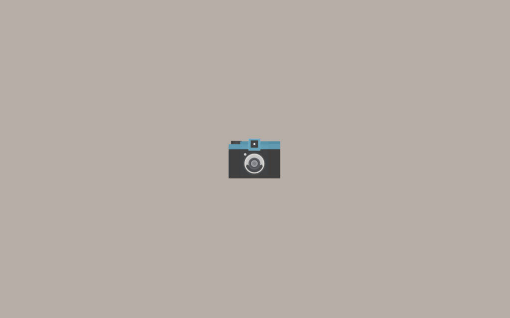 minimalist flat design, camera icon, muted beige background, SD Desktop Wallpaper