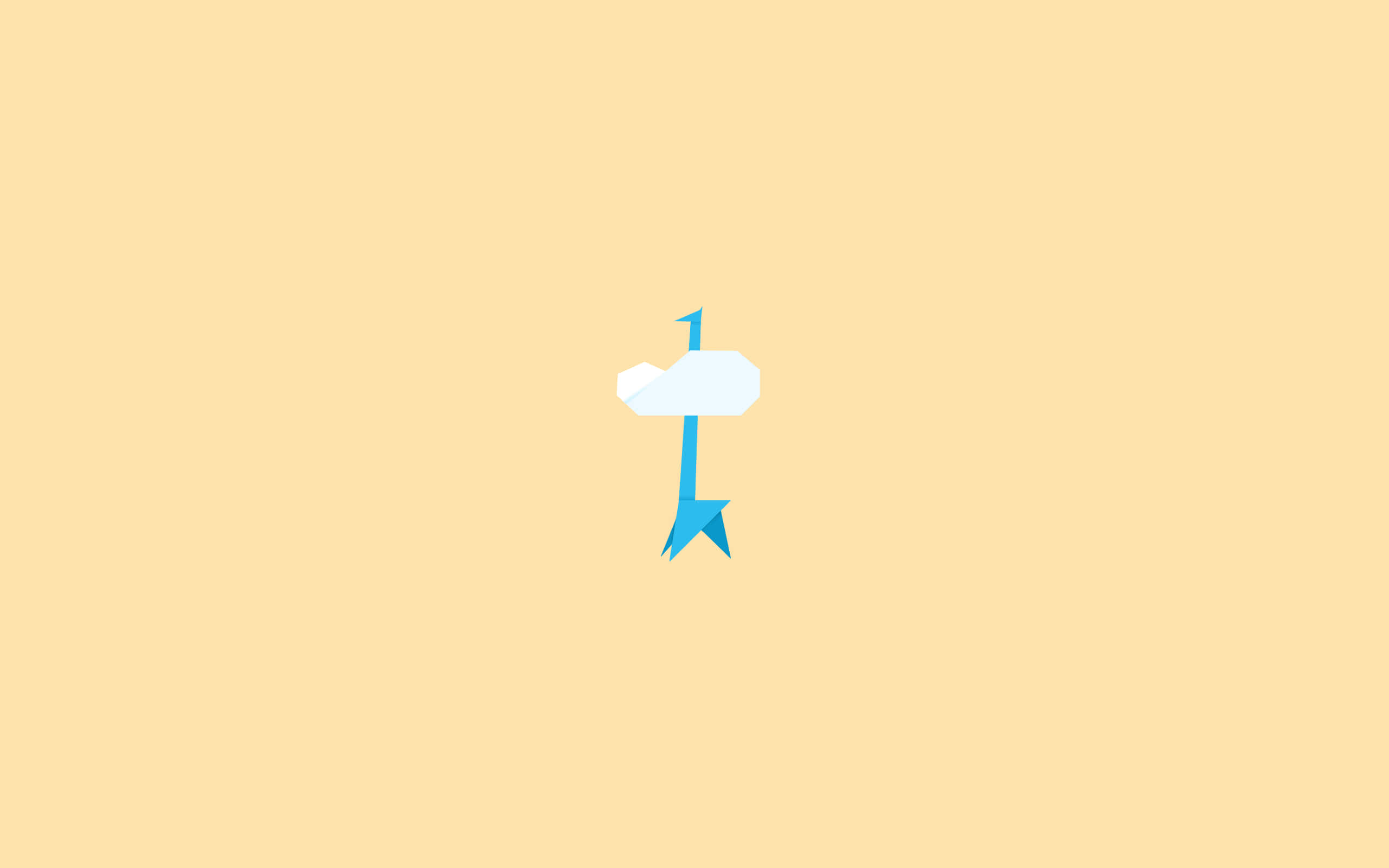 Minimalist HD, blue arrow, white cloud, 2K Desktop Wallpaper