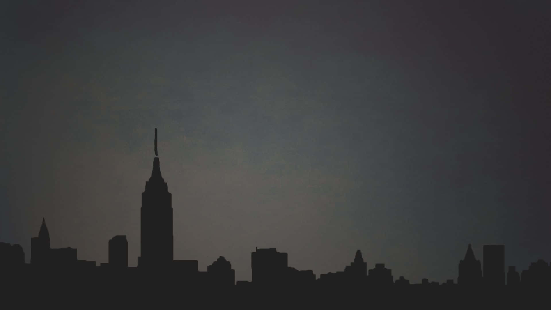 city skyline, dusk, dark buildings, Full HD Desktop Wallpaper
