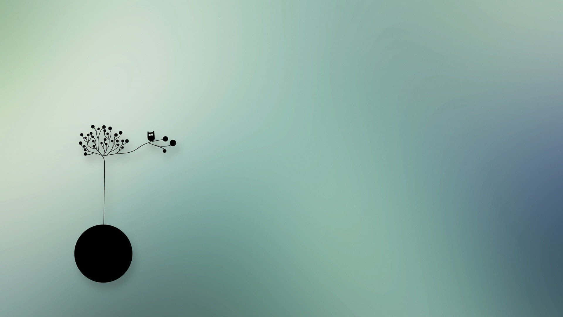 minimalist hd, black line drawing, dandelion, Full HD Desktop Wallpaper