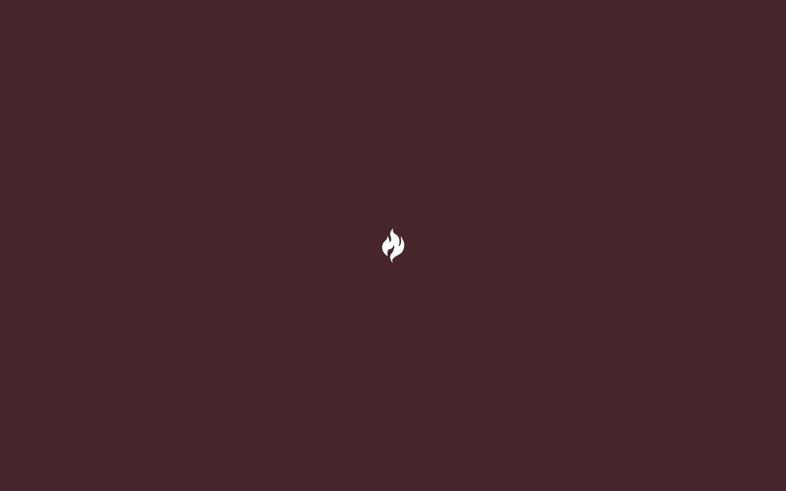 fire minimalist ipad, white flame icon, deep maroon background, 2K Desktop Wallpaper