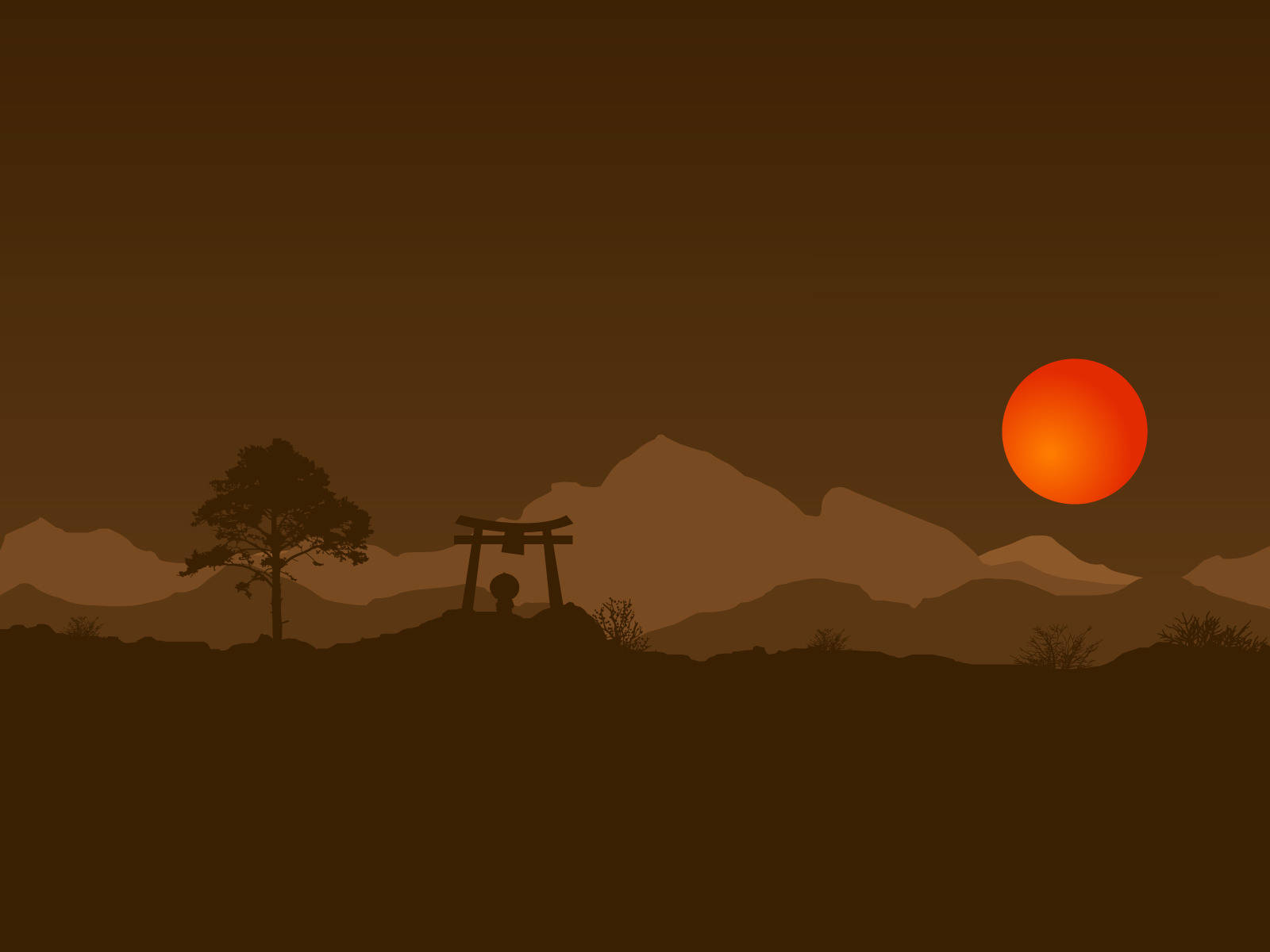 Easern, Minimalist iPad, torii gate, HD Desktop Wallpaper