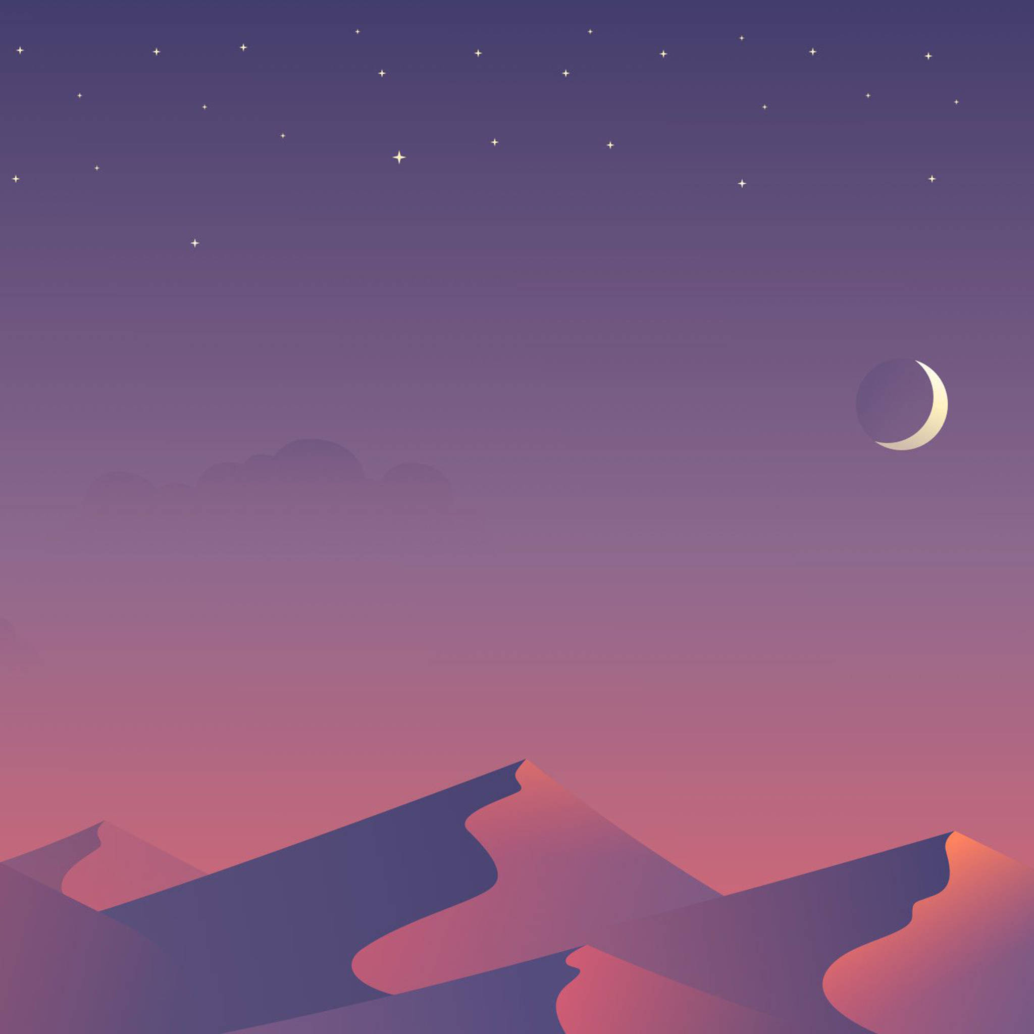 minimalist desert, twilight, purple pink gradients, Full HD Desktop Wallpaper
