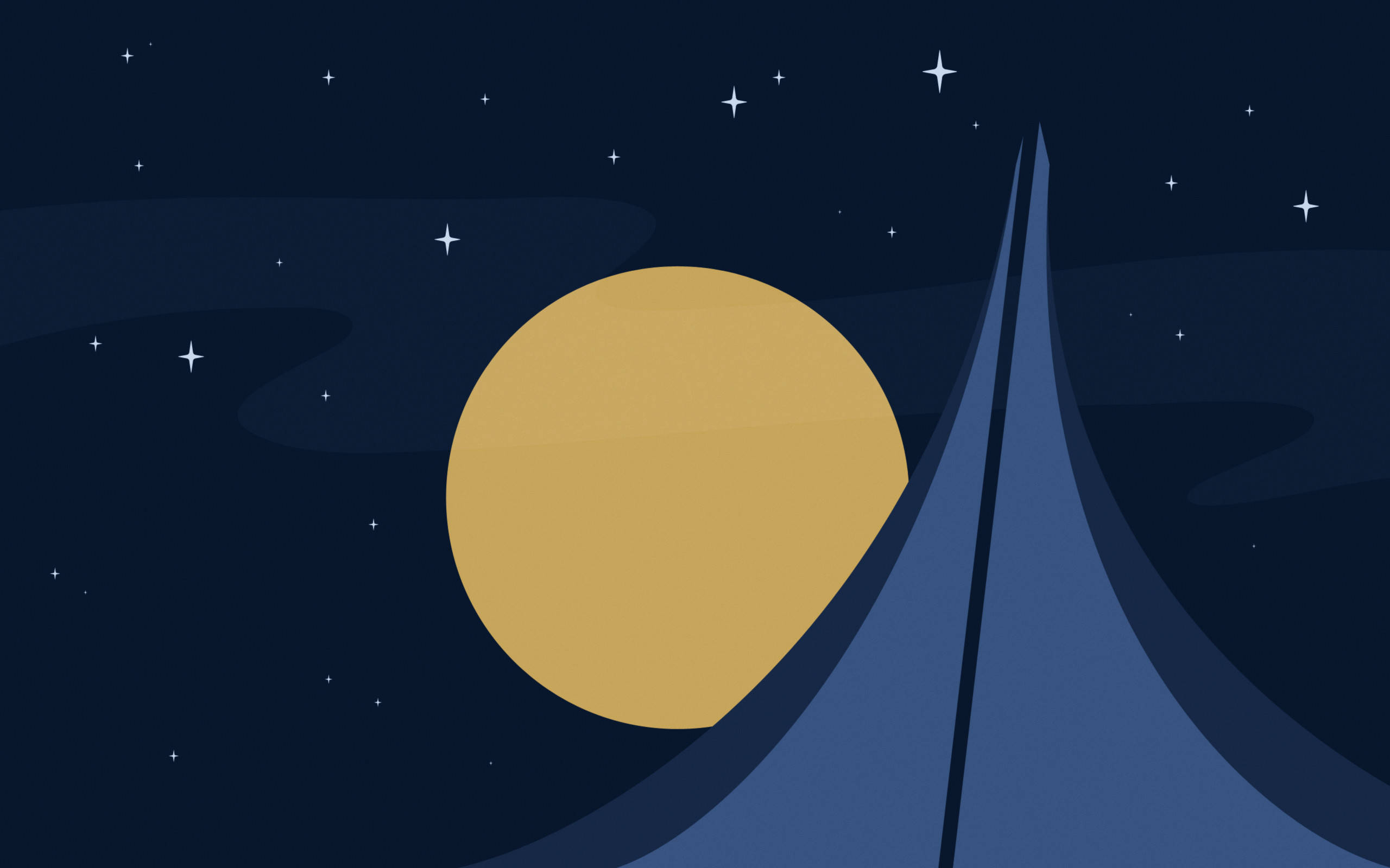 full moon, mountain peak, glowing yellow moon, 2K Desktop Wallpaper