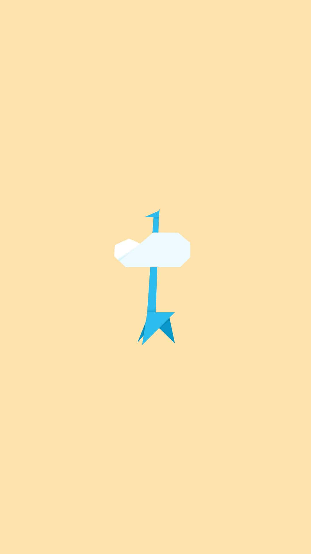 Minimalist iPhone X, blue arrow, white cloud, Full HD Phone Wallpaper