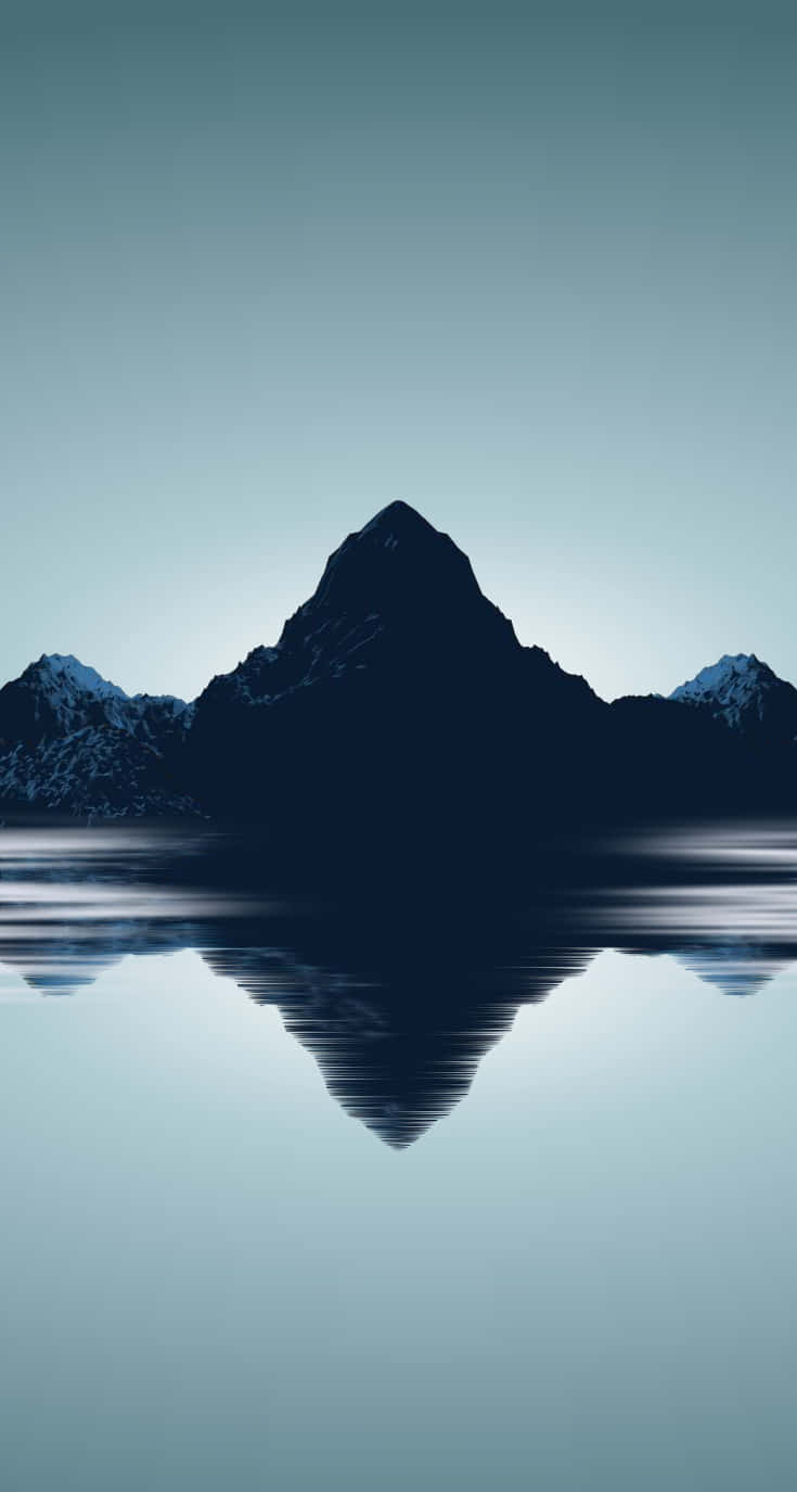 Minimalist iPhone X, mountain peak, perfect reflection, HD Phone Wallpaper