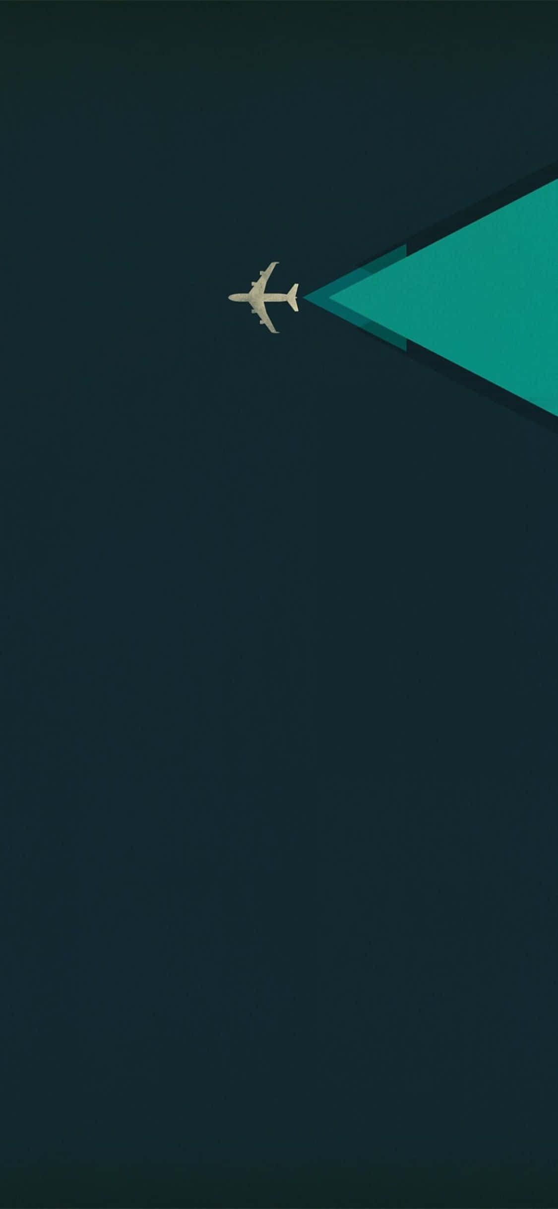 Minimalist iPhone X, teal, geometric shape, Full HD Phone Wallpaper
