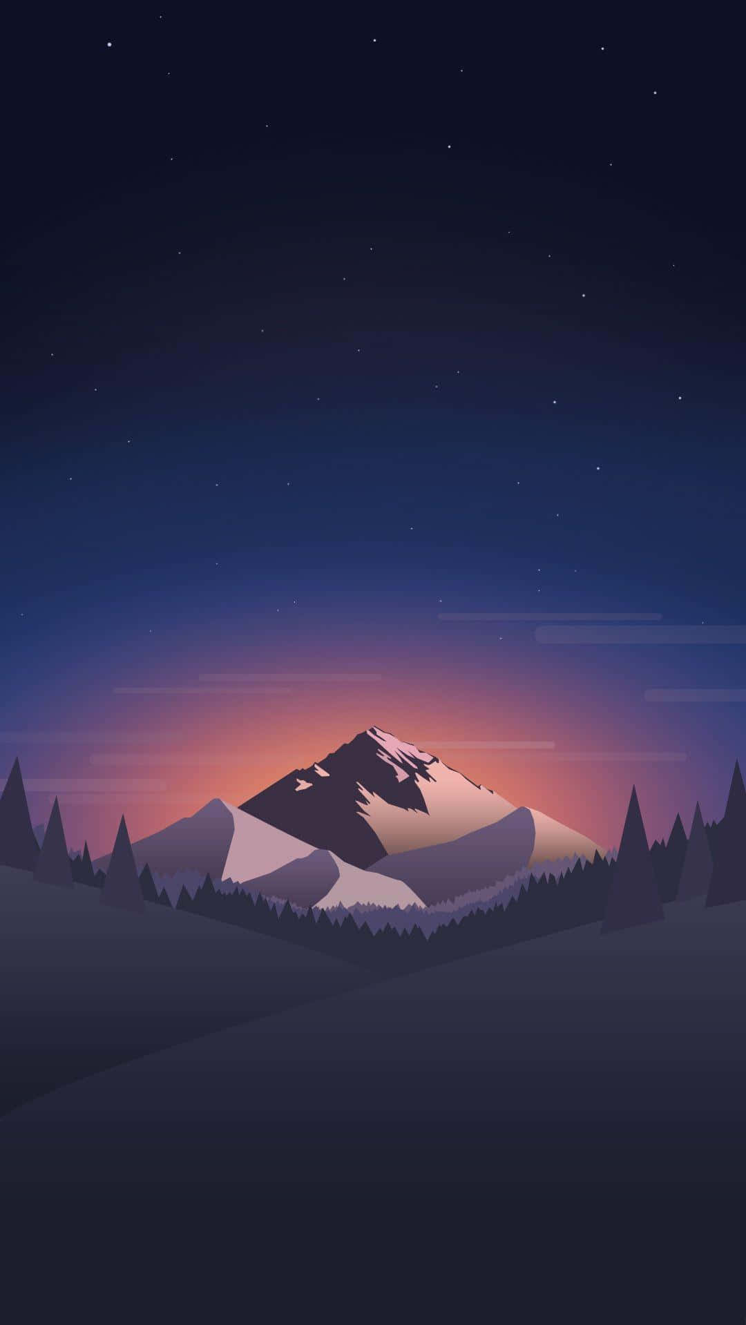 iPhone X, starry twilight sky, purple and pink gradients, HD Phone Wallpaper