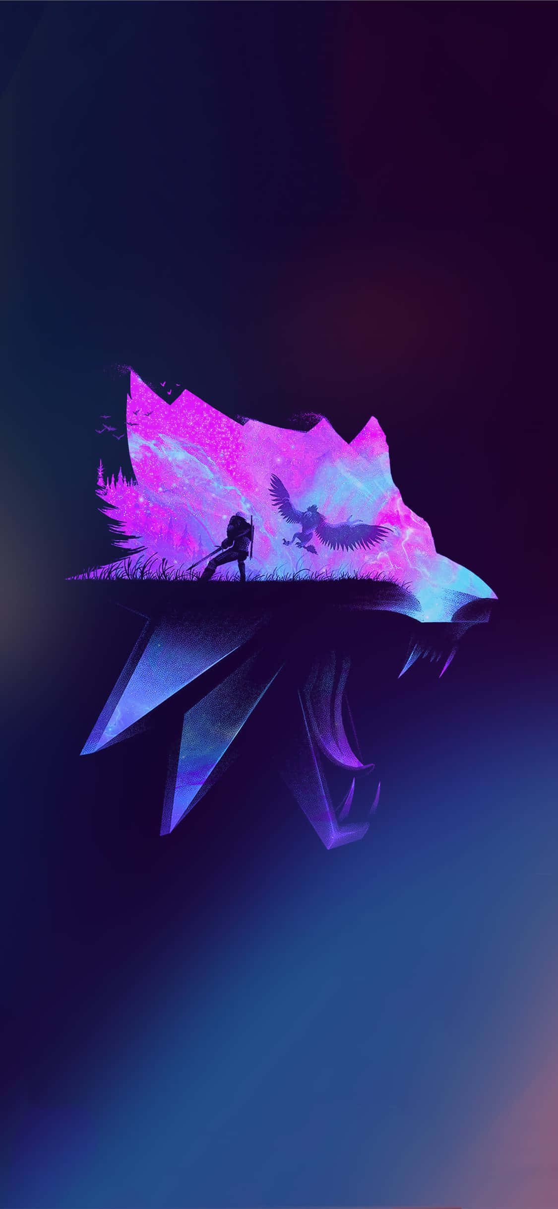 iPhone X, vibrant pink, blue neon, Full HD Phone Wallpaper