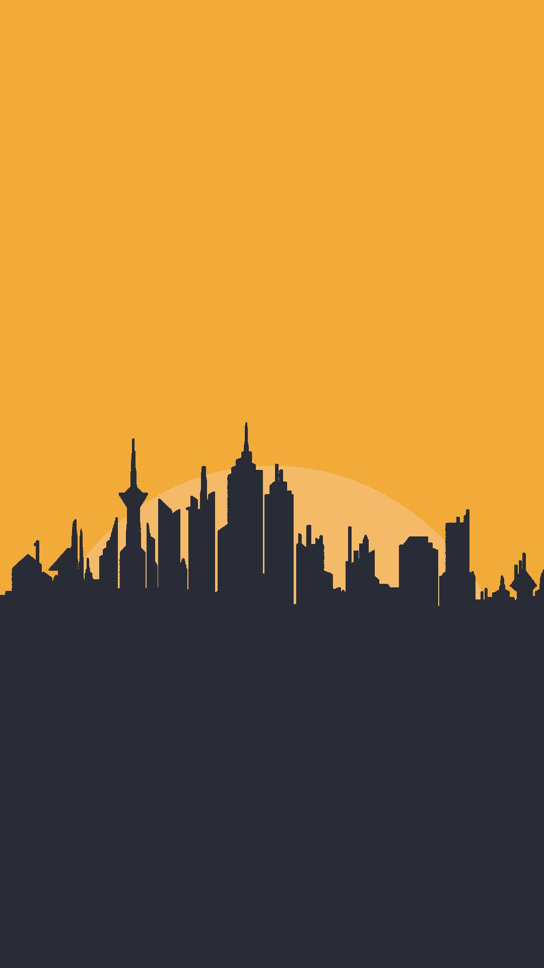 City Silhouette, minimalist, iPhone, Full HD Phone Wallpaper