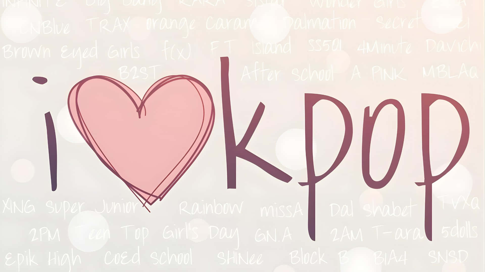 i love kpop, pink heart, faded kpop group names, Full HD Desktop Wallpaper