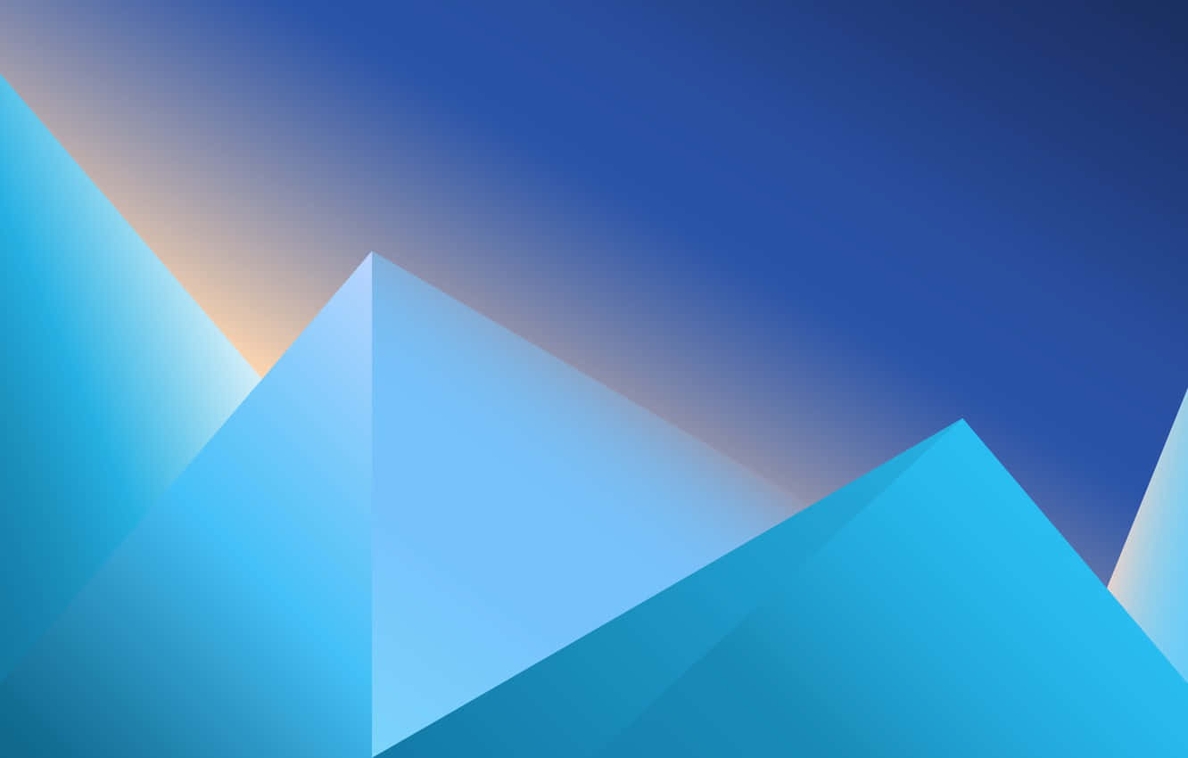 Tranquil Minimalist Landscape, gradient blues, soft orange glow, HD Desktop Wallpaper