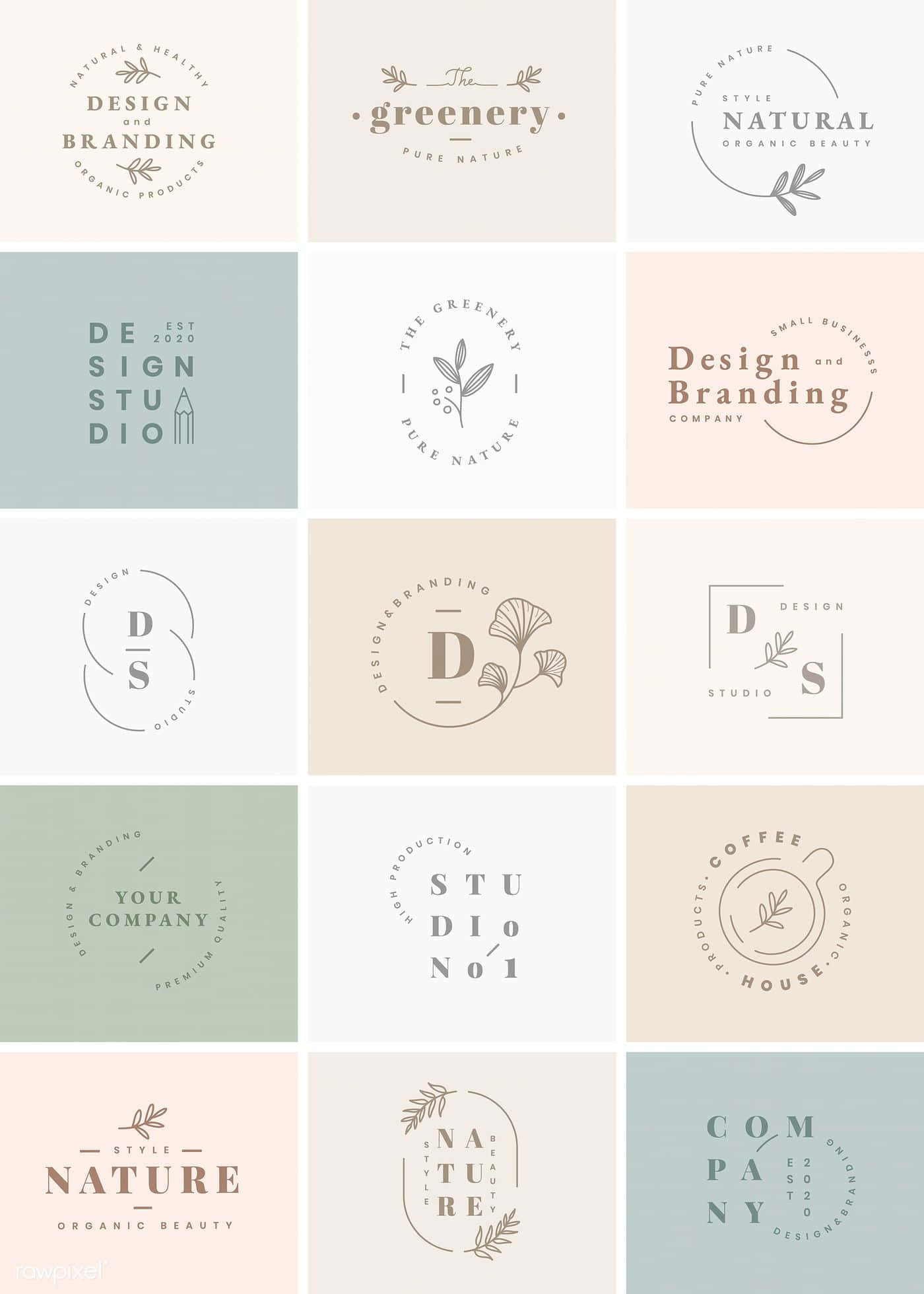 minimalist logo design, nature-inspired typography, leaf motifs, Full HD Phone Wallpaper