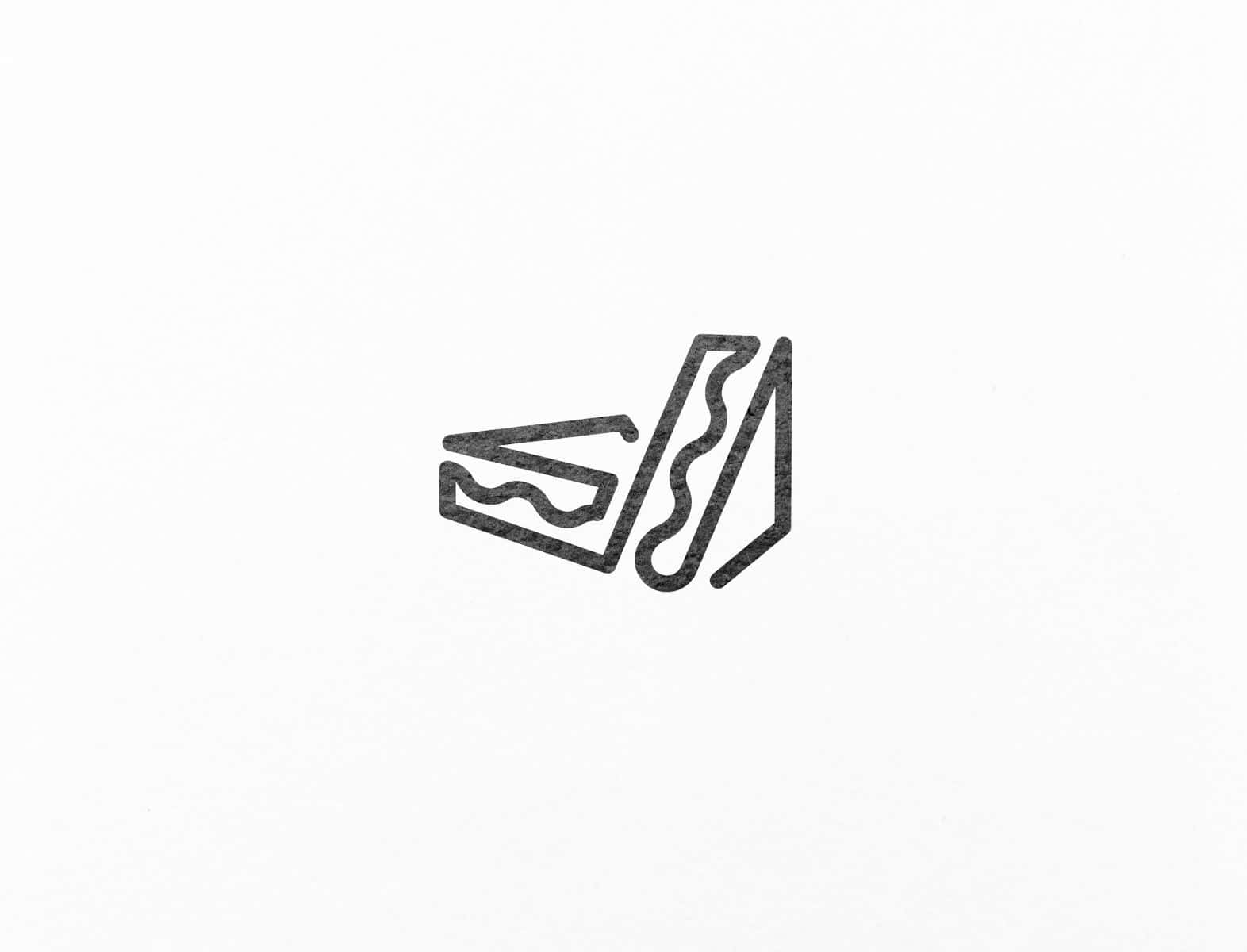 minimalist logo, black line art, sandwich, HD Desktop Wallpaper