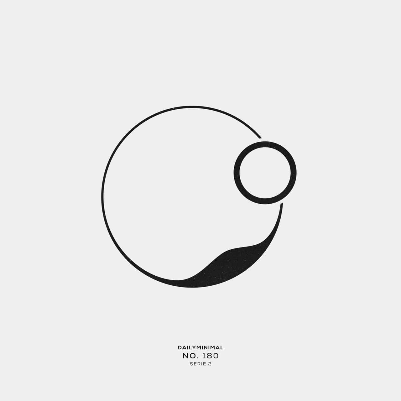 minimalist logo, black line drawing, abstract circles, HD Desktop Wallpaper