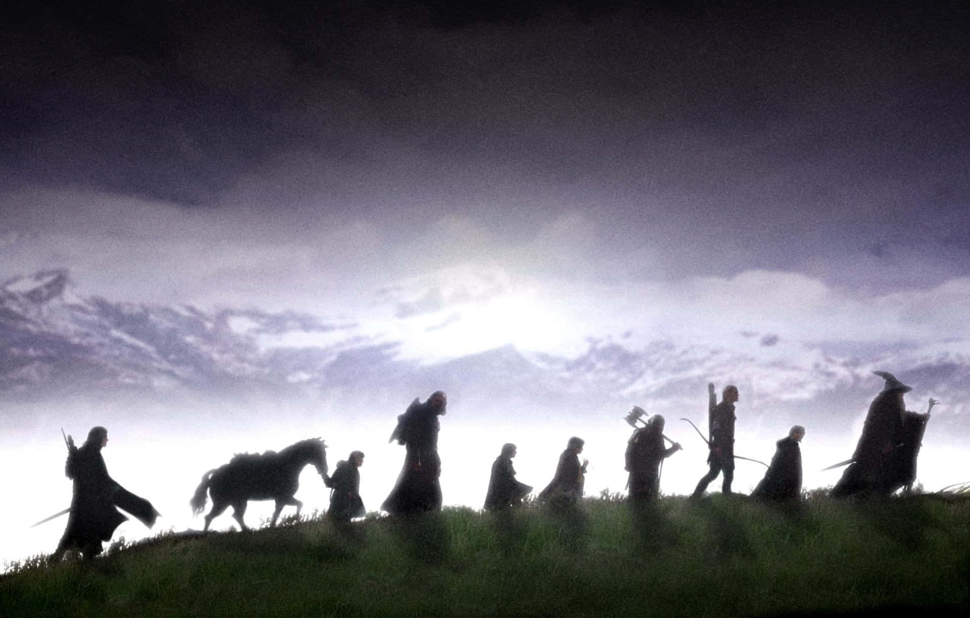 Minimalist Lord Of The Rings, fantasy warriors, horse, Full HD Desktop Wallpaper