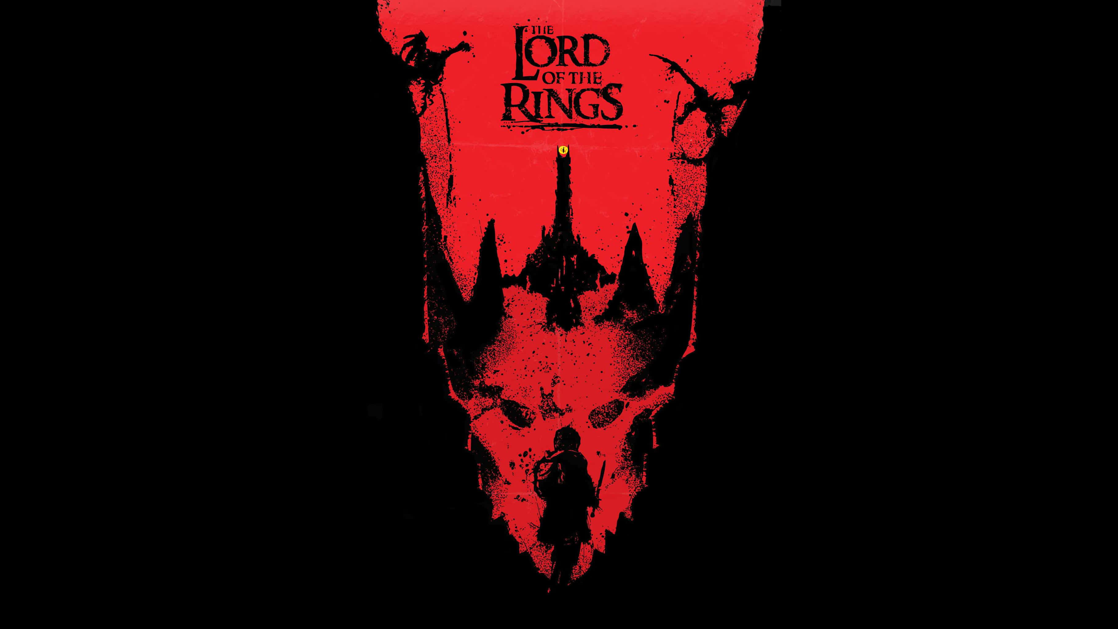 Minimalist Lord Of The Rings, skull, fortress, 2K Desktop Wallpaper