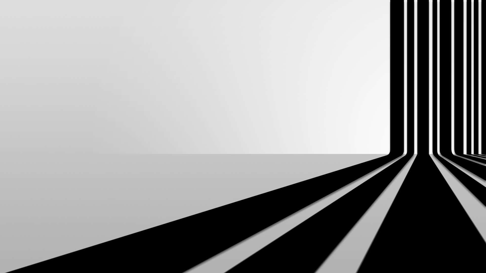 minimalist monochrome, black and white stripes, vanishing point, Full HD Desktop Wallpaper