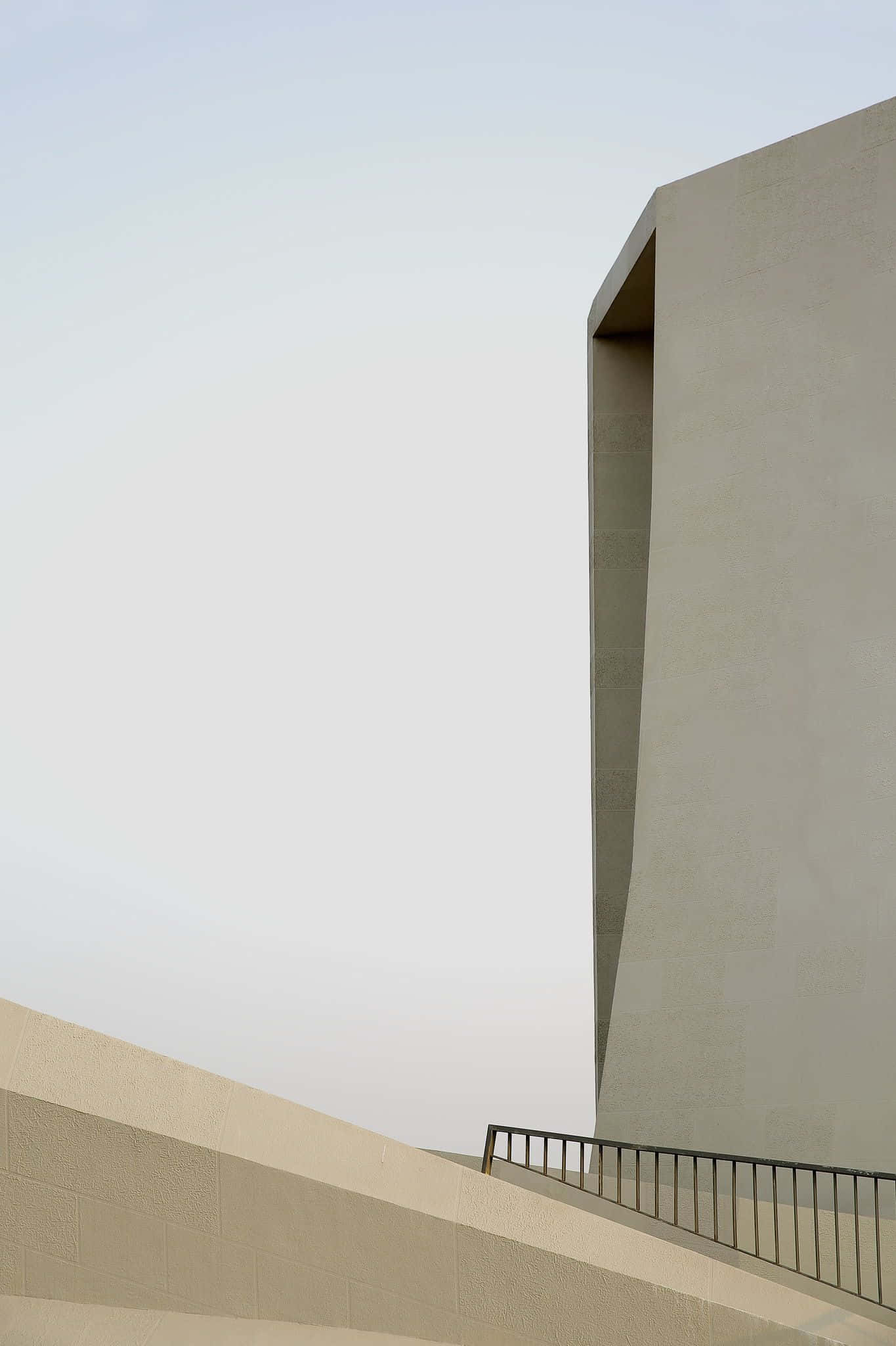 Minimalist Monochrome, concrete architecture, clean lines, Full HD Phone Wallpaper