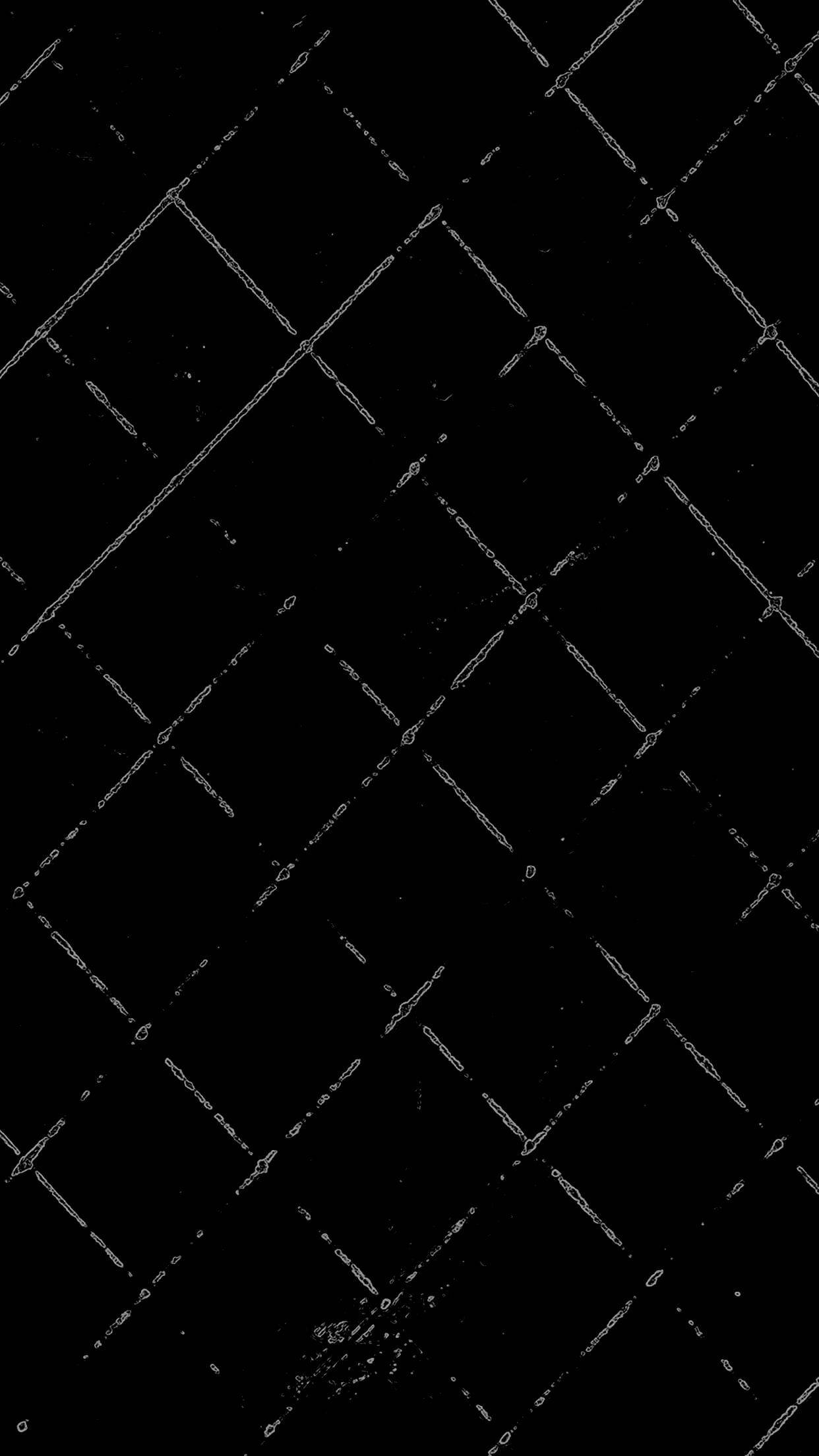 monochrome elegance in design, stark black background, delicate white geometric lattice pattern, Full HD Phone Wallpaper